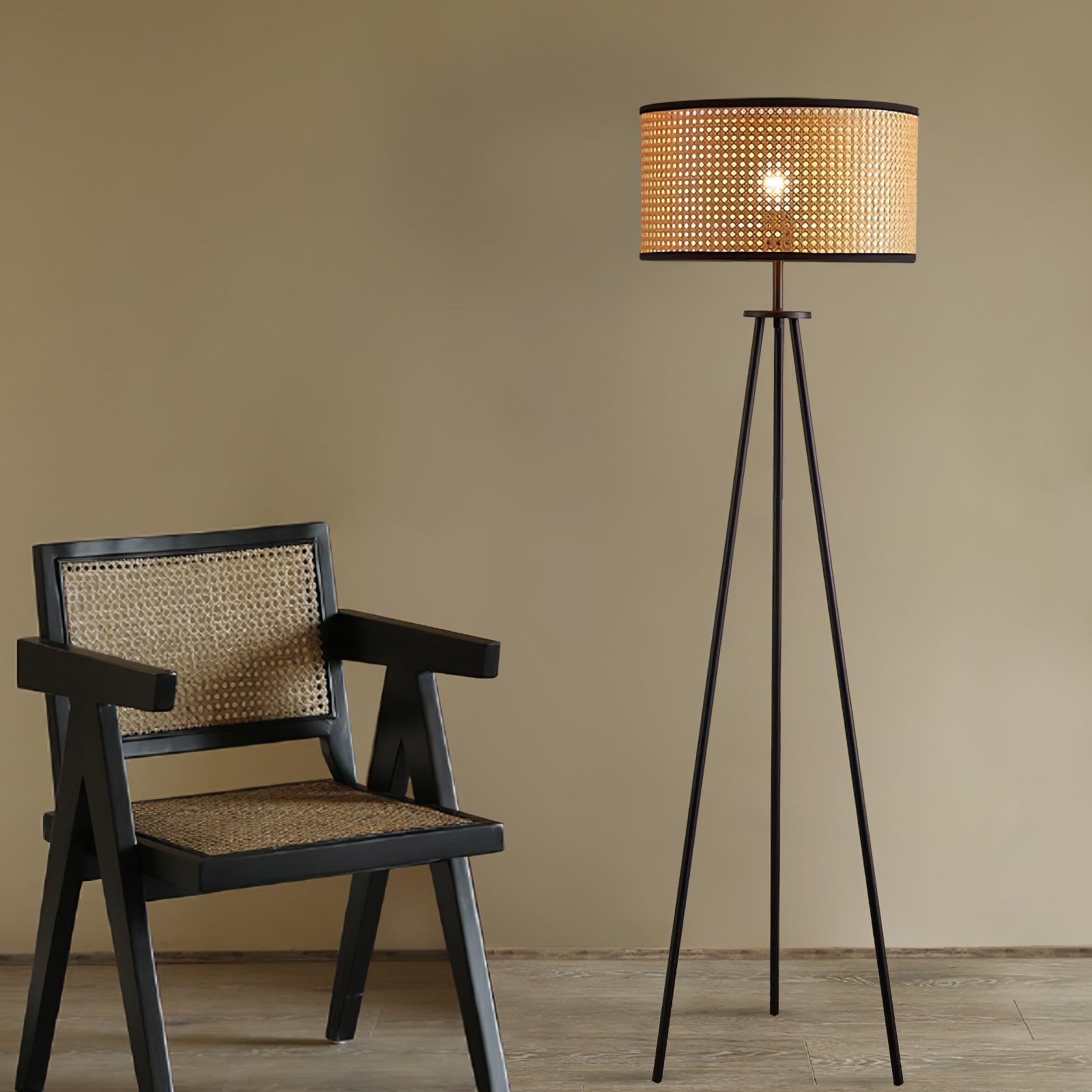 Trio Vintage Bamboo Floor Lamp-Neutral Decor