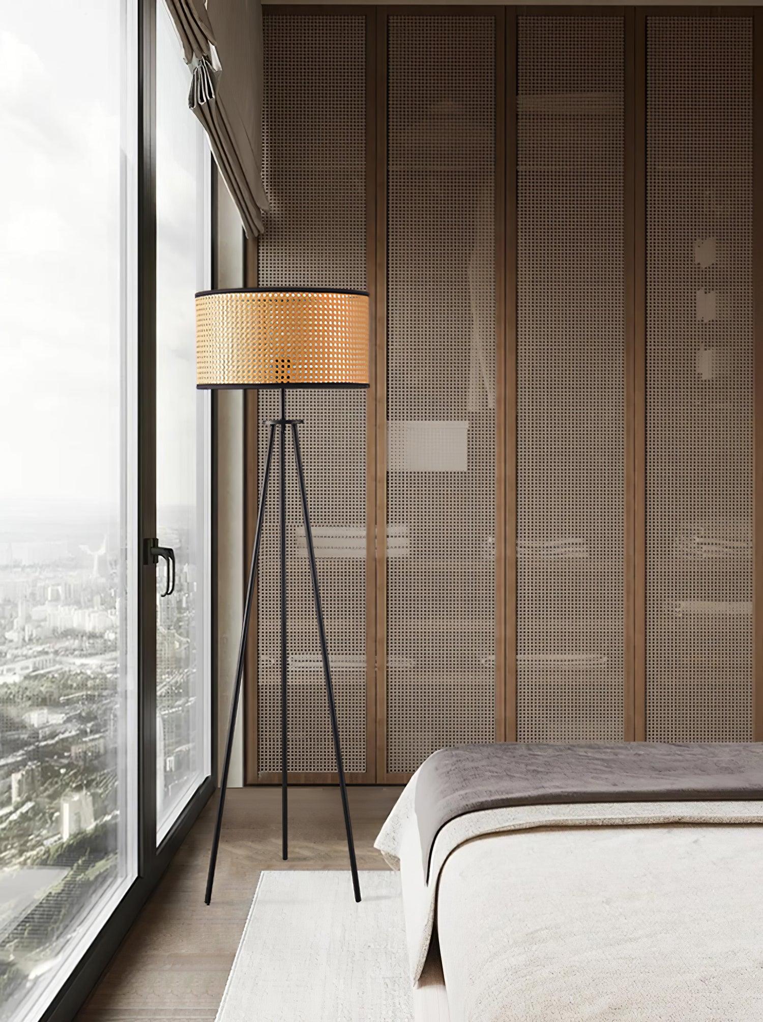 Trio Vintage Bamboo Floor Lamp-Neutral Decor