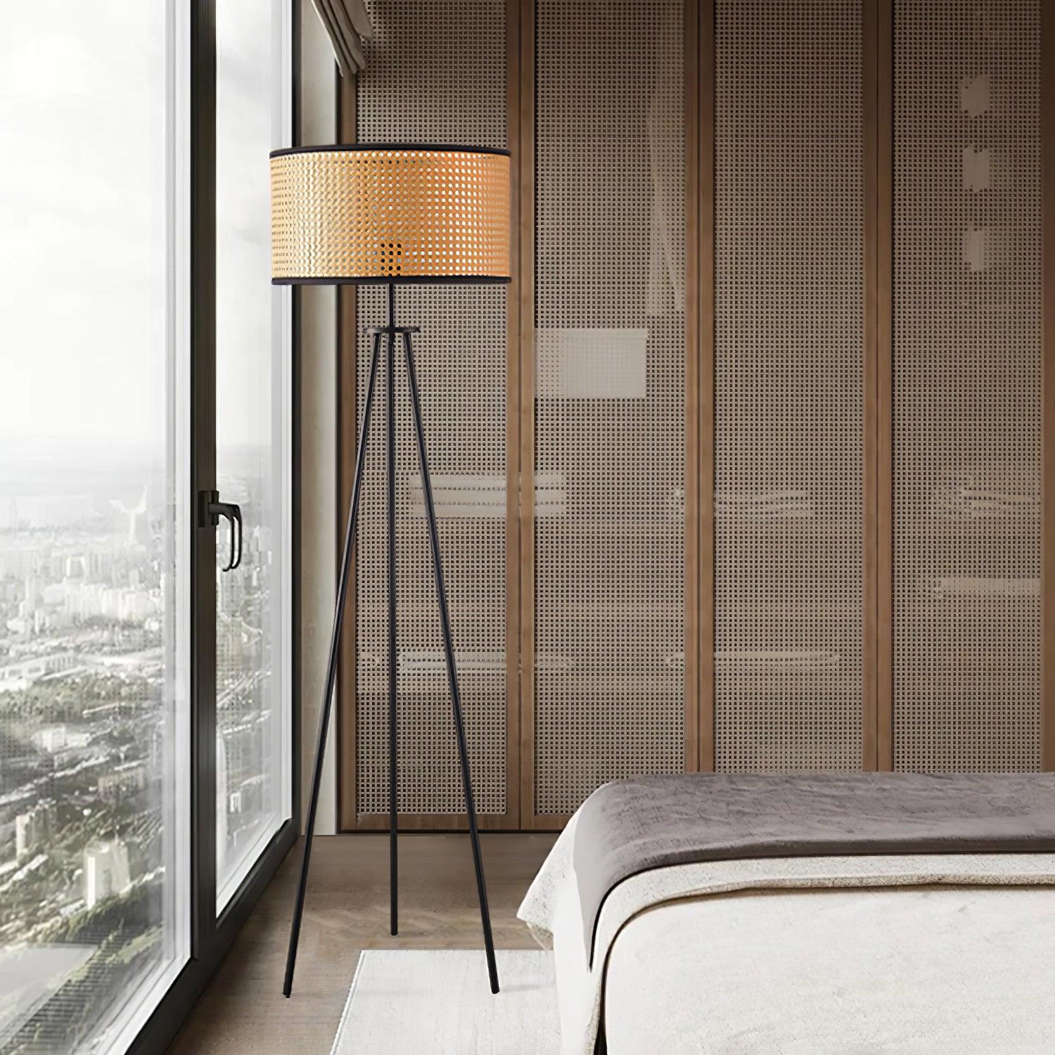 Trio Vintage Bamboo Floor Lamp-Neutral Decor