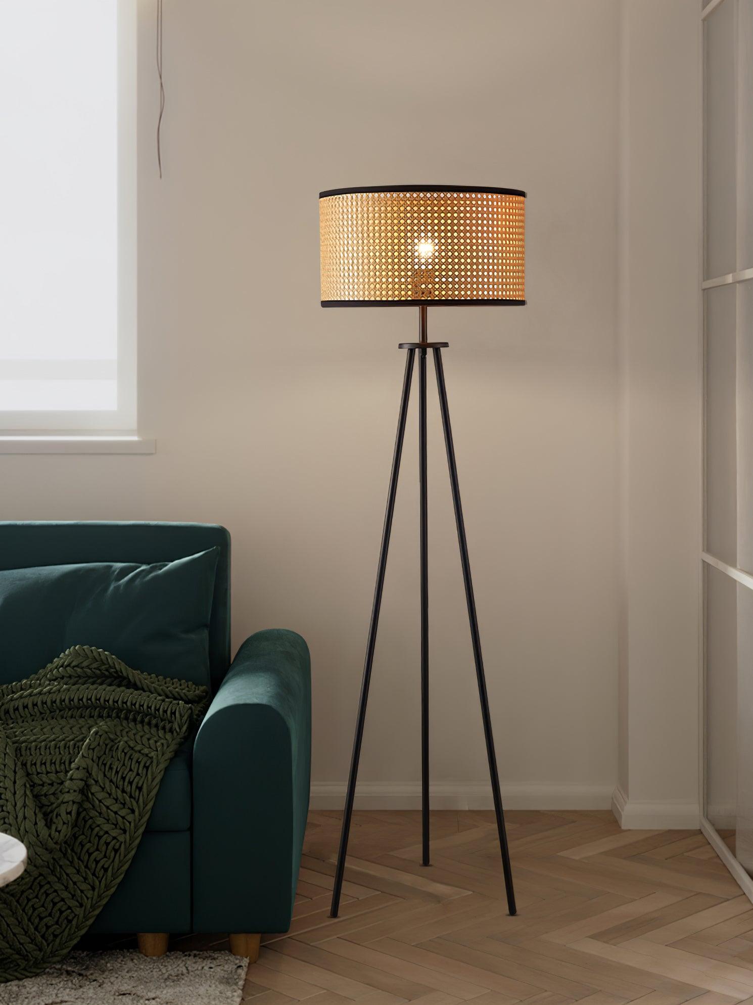 Trio Vintage Bamboo Floor Lamp-Neutral Decor