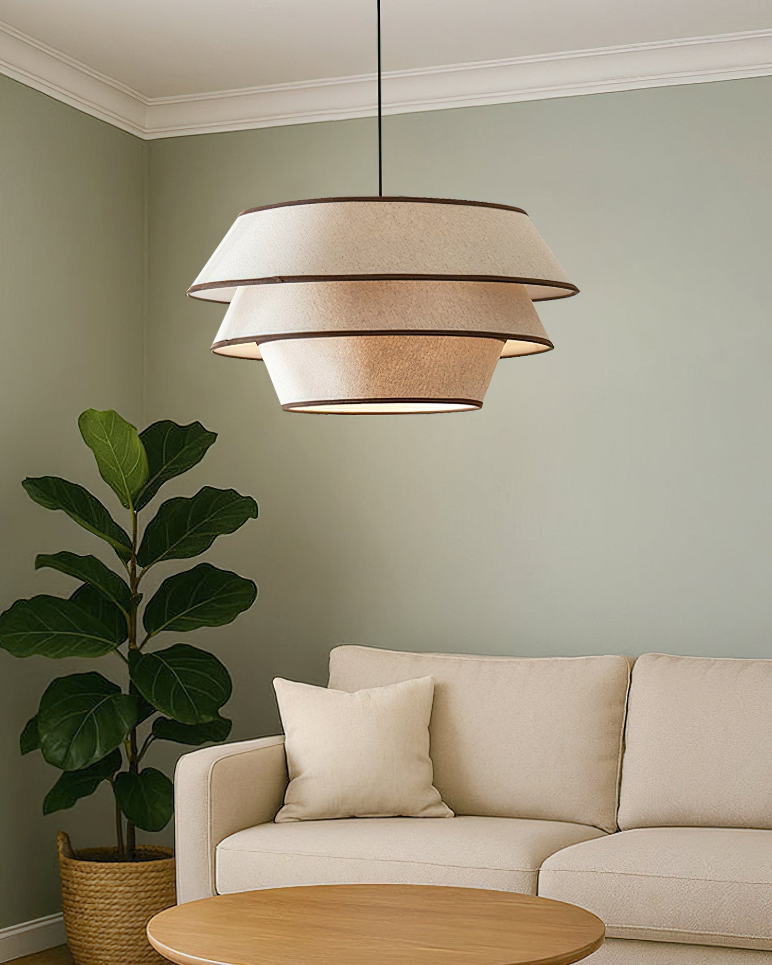 The Auden Pendant Light turned off, showcasing its sculptural form.