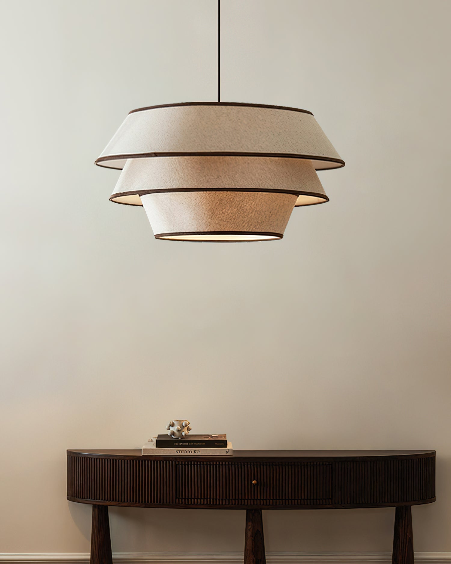 Top-down view of the Auden Pendant Light's mounting and upper tier.