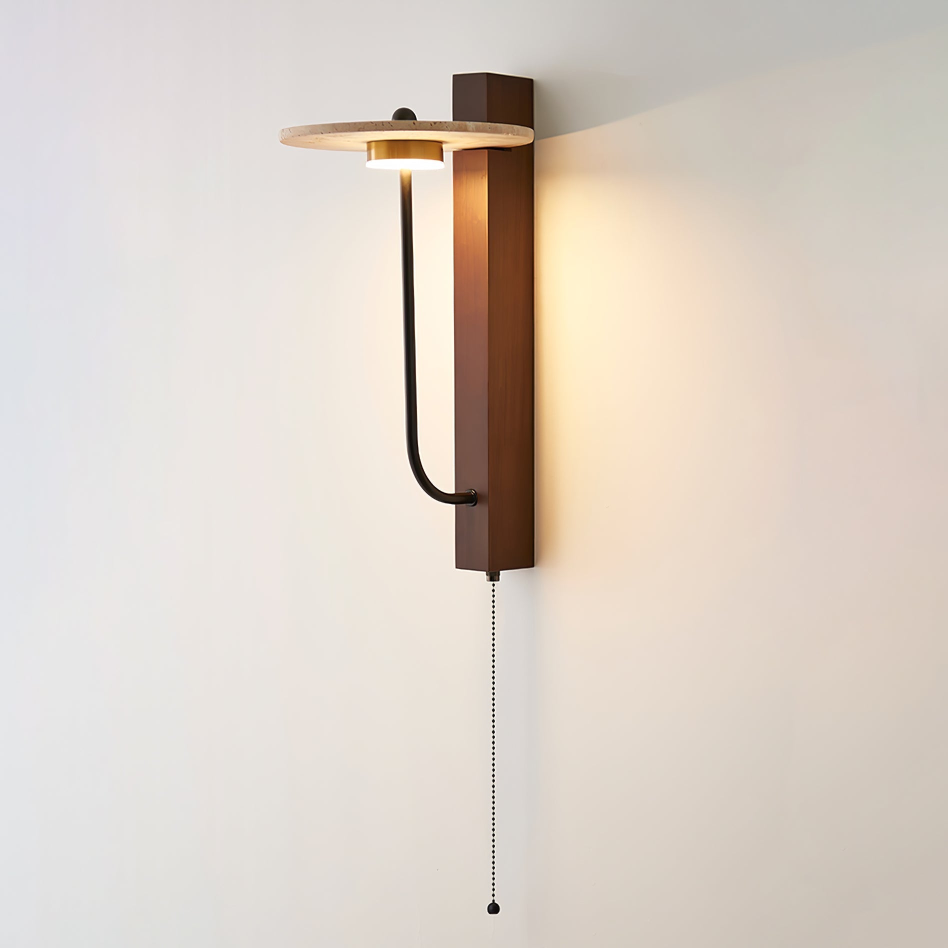 Viphayra Lever Arm Travertine Wall Light-Neutral Decor