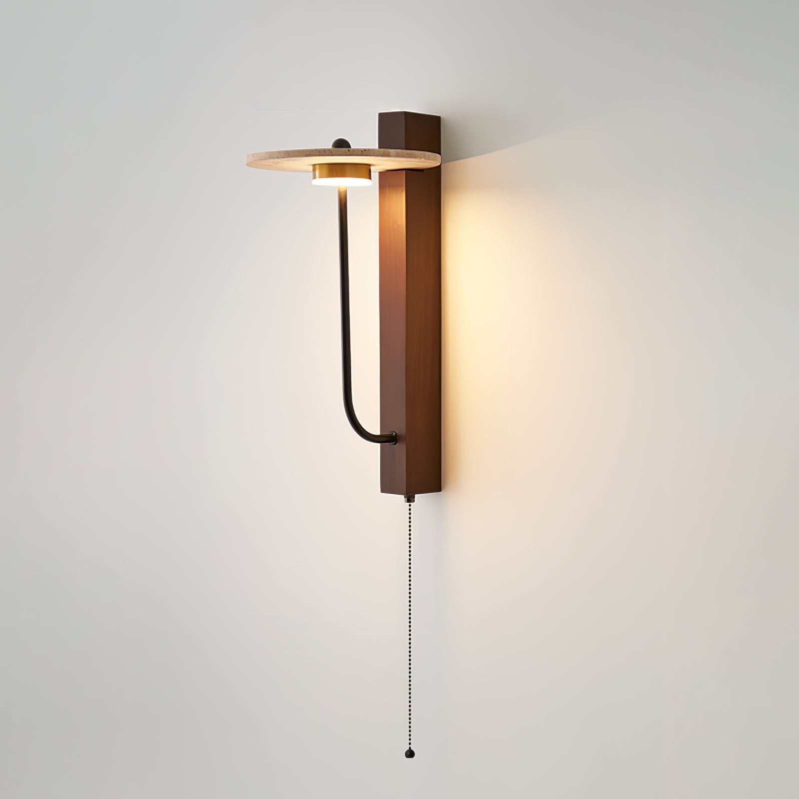 Viphayra Lever Arm Travertine Wall Light-Neutral Decor