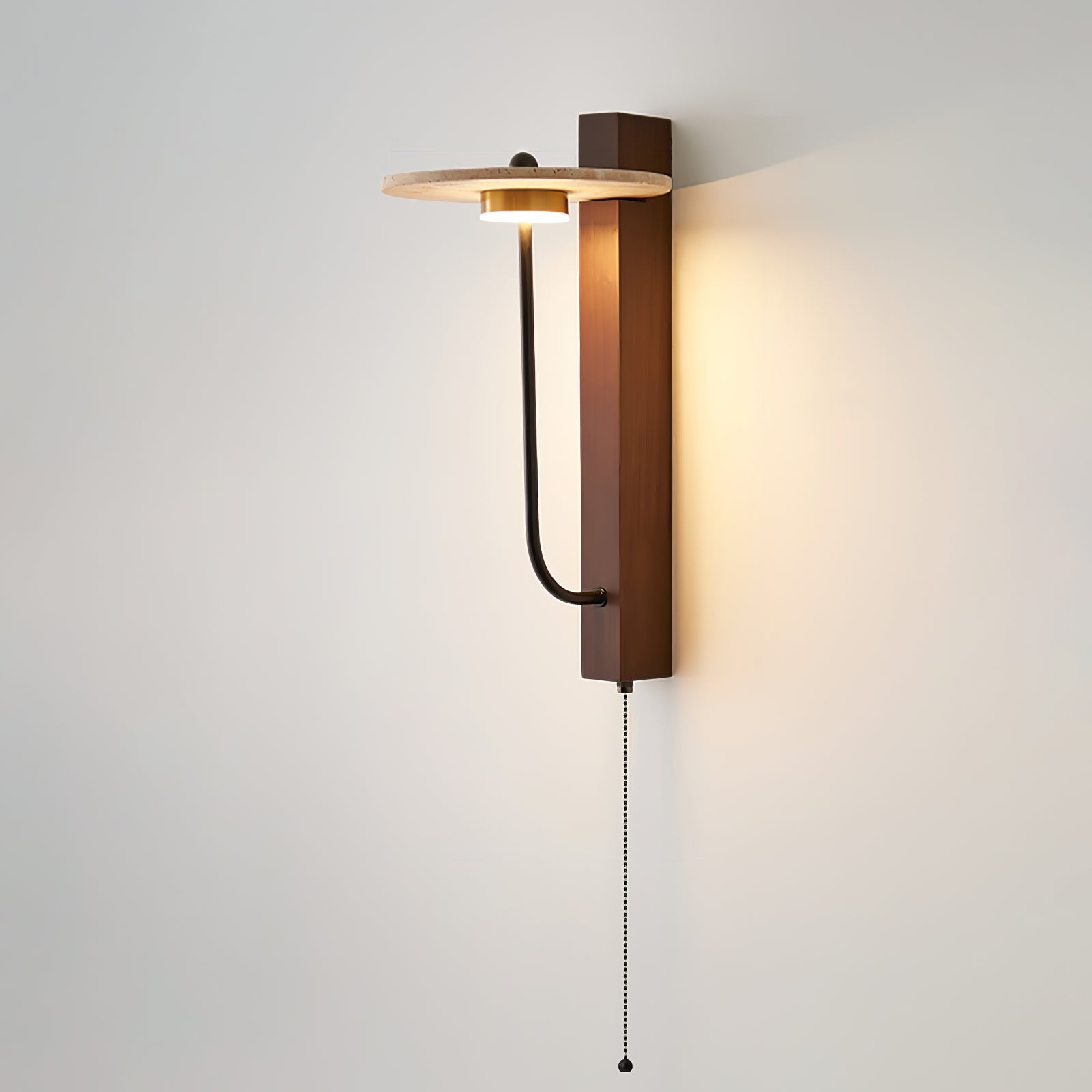 Viphayra Lever Arm Travertine Wall Light-Neutral Decor