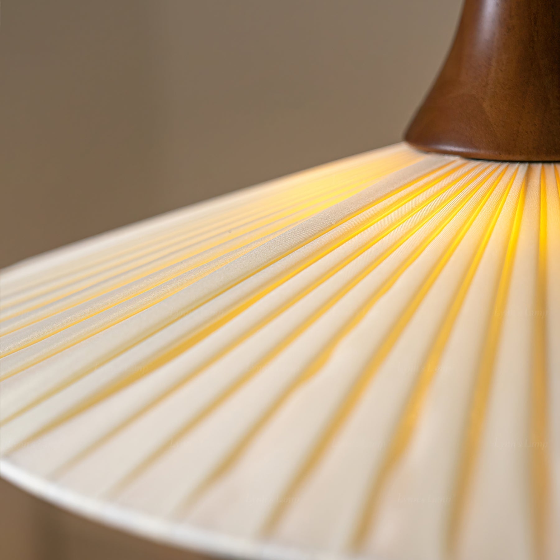 Vionne Mid-Century Wood and White Pendant Lamp