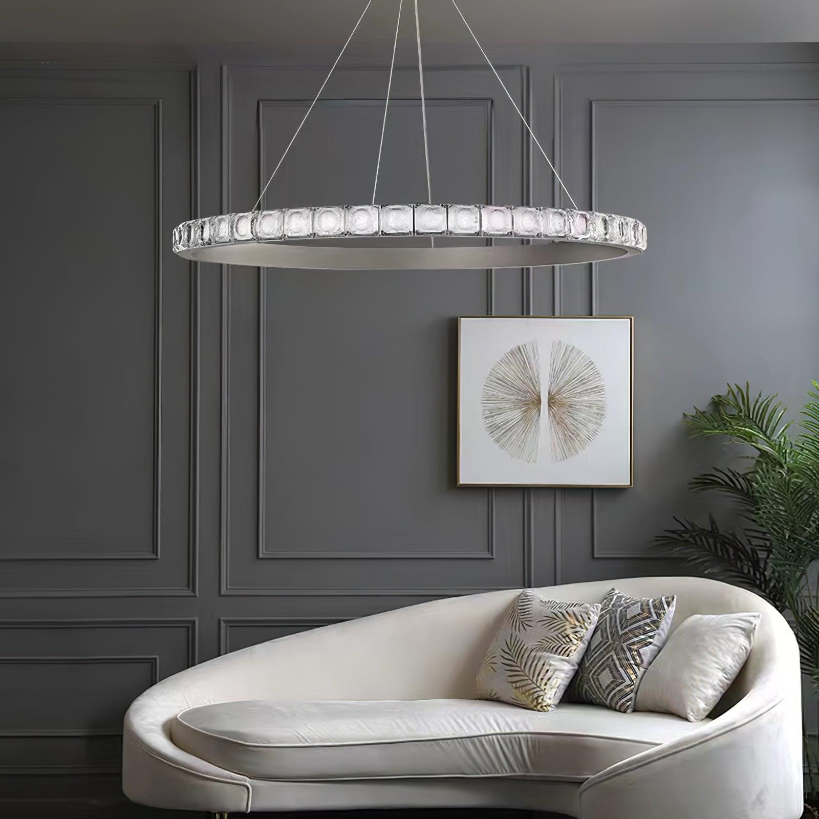Avzorion Modern Minimalist Ring Glass Chandelier-Neutral Decor