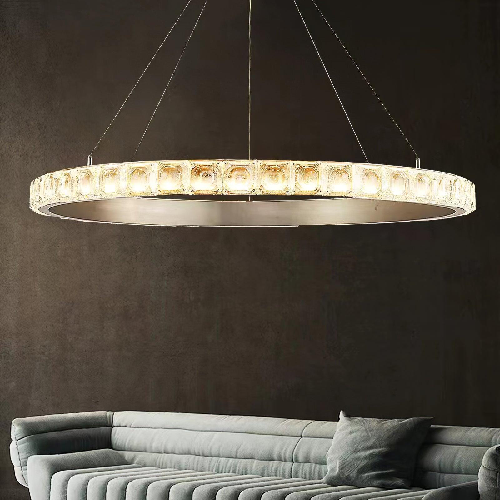Avzorion Modern Minimalist Ring Glass Chandelier-Neutral Decor