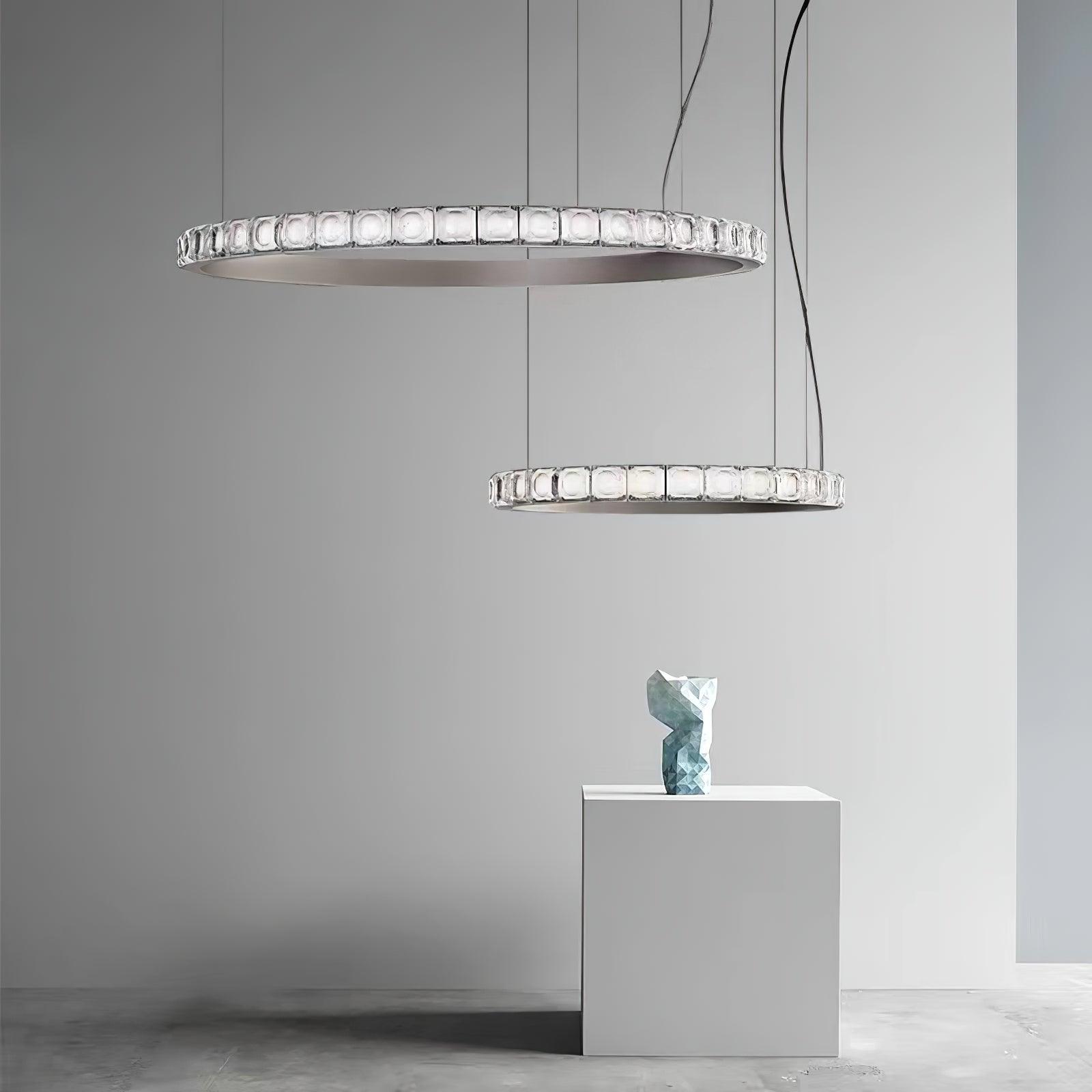 Avzorion Modern Minimalist Ring Glass Chandelier-Neutral Decor
