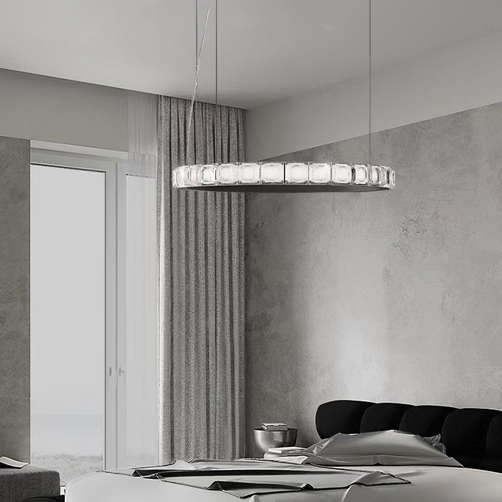 Avzorion Modern Minimalist Ring Glass Chandelier-Neutral Decor