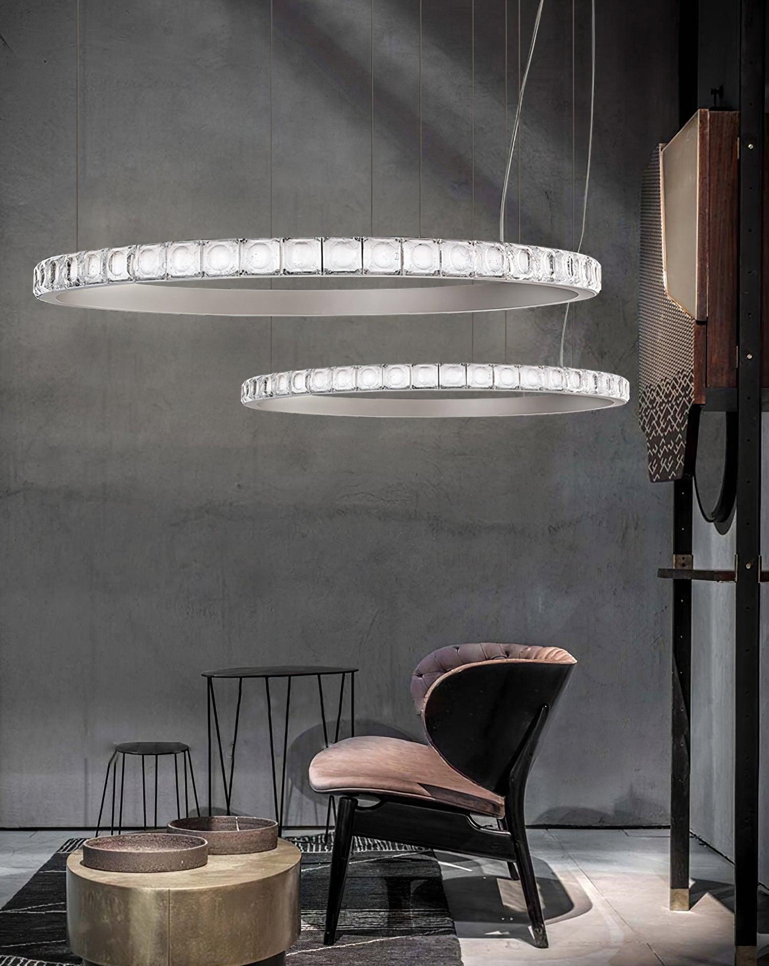 Avzorion Modern Minimalist Ring Glass Chandelier-Neutral Decor