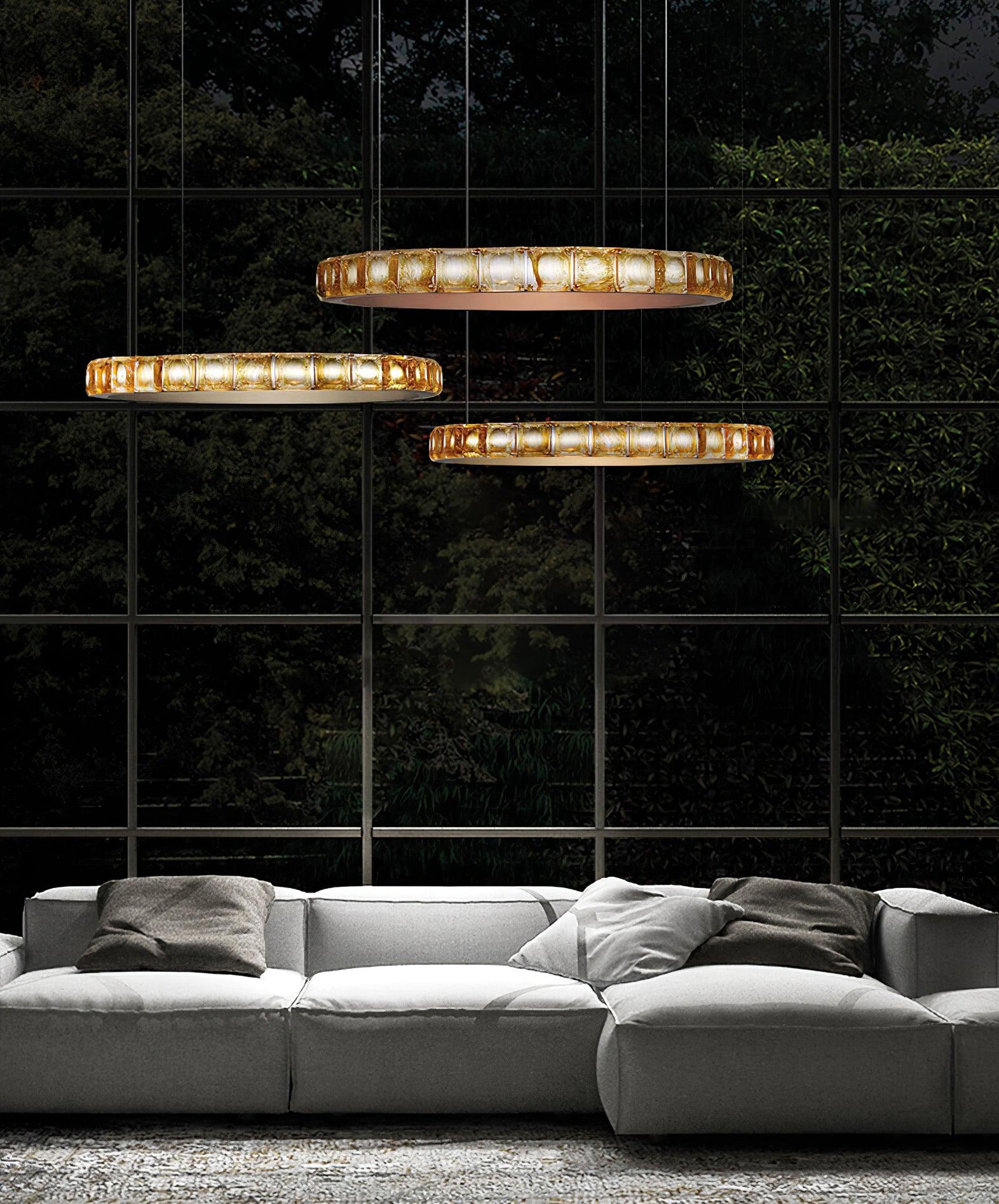 Avzorion Modern Minimalist Ring Glass Chandelier-Neutral Decor
