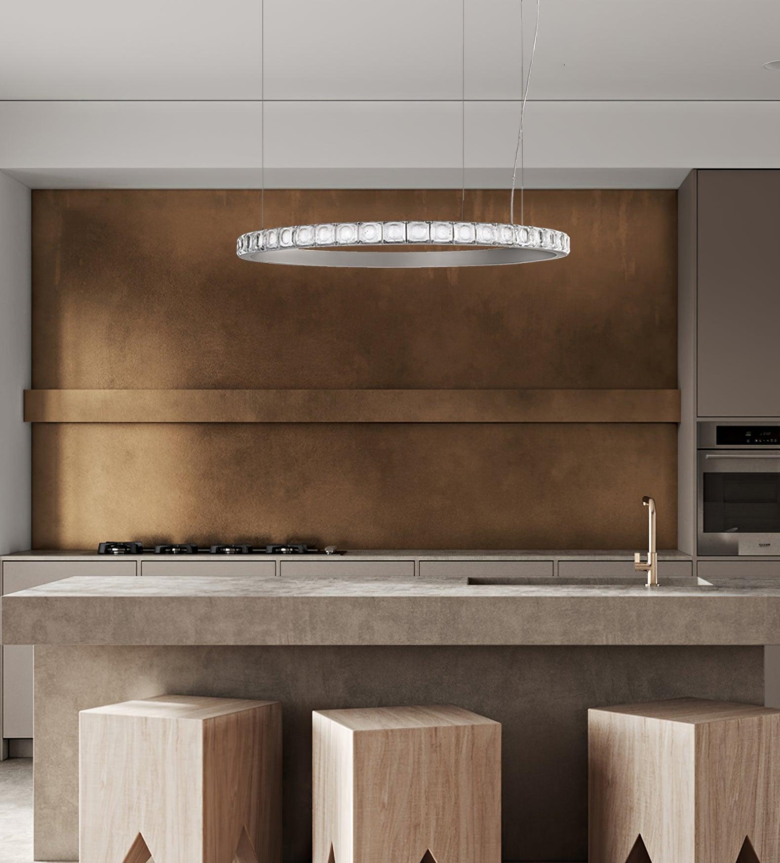Avzorion Modern Minimalist Ring Glass Chandelier-Neutral Decor