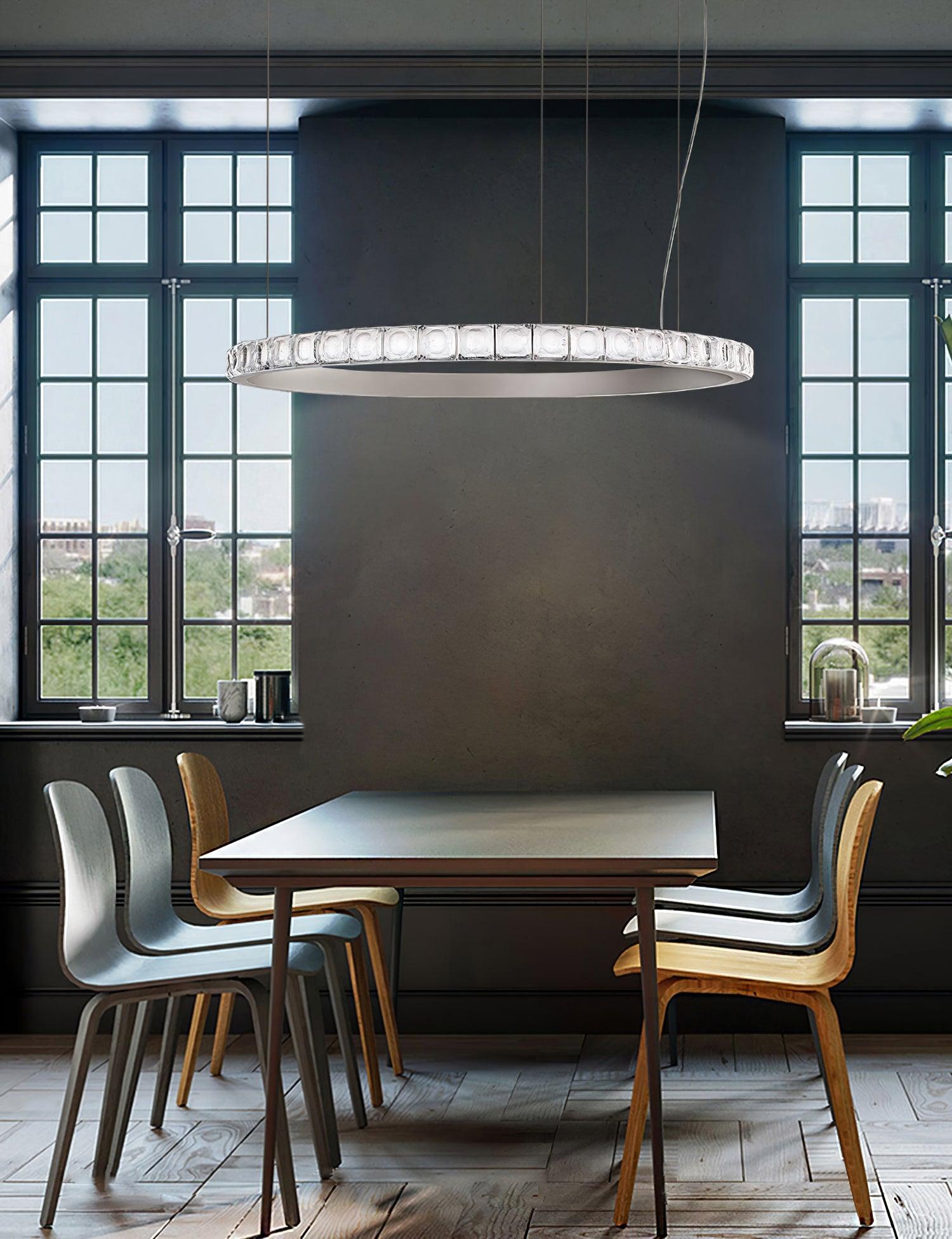 Avzorion Modern Minimalist Ring Glass Chandelier-Neutral Decor