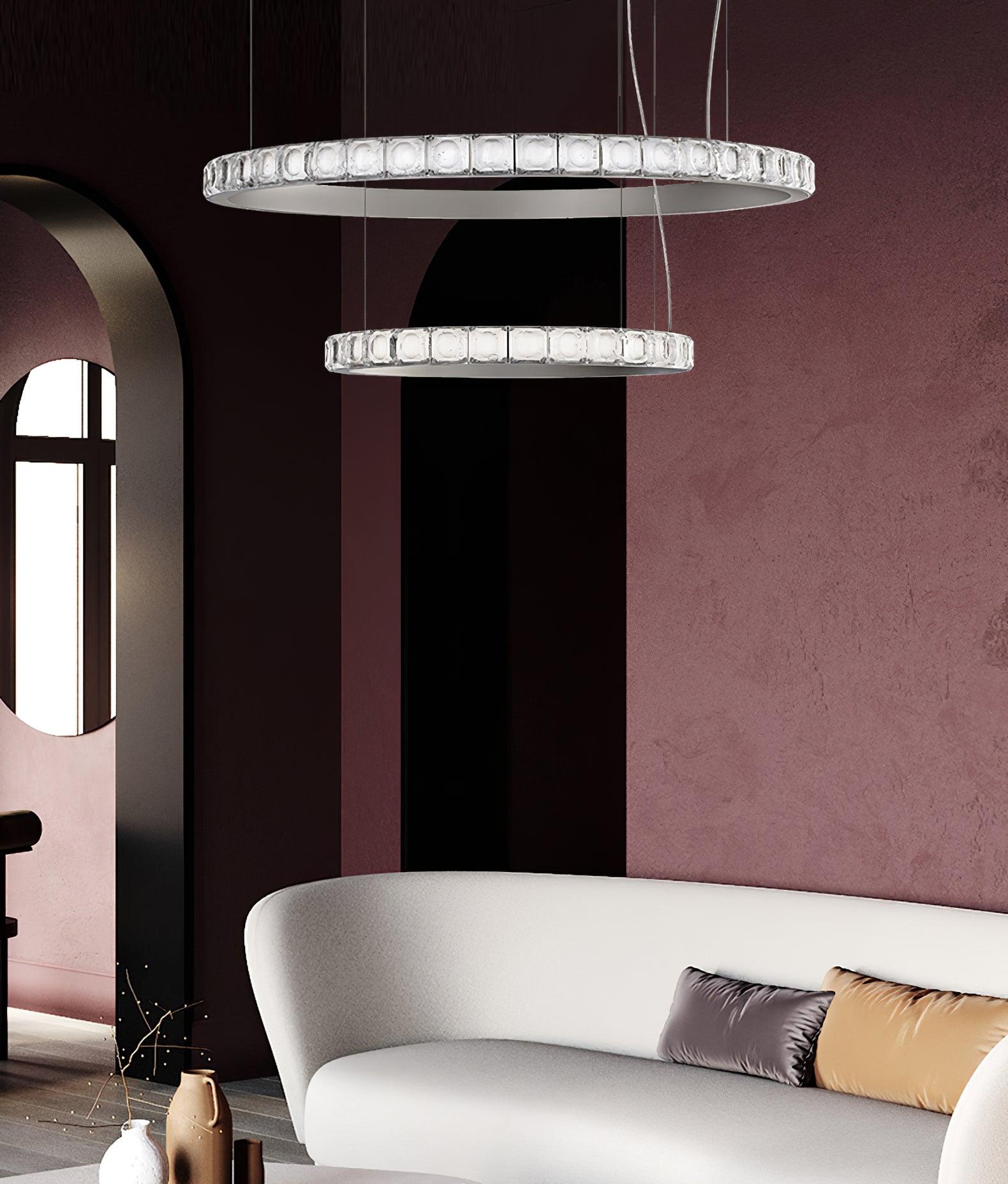 Avzorion Modern Minimalist Ring Glass Chandelier-Neutral Decor