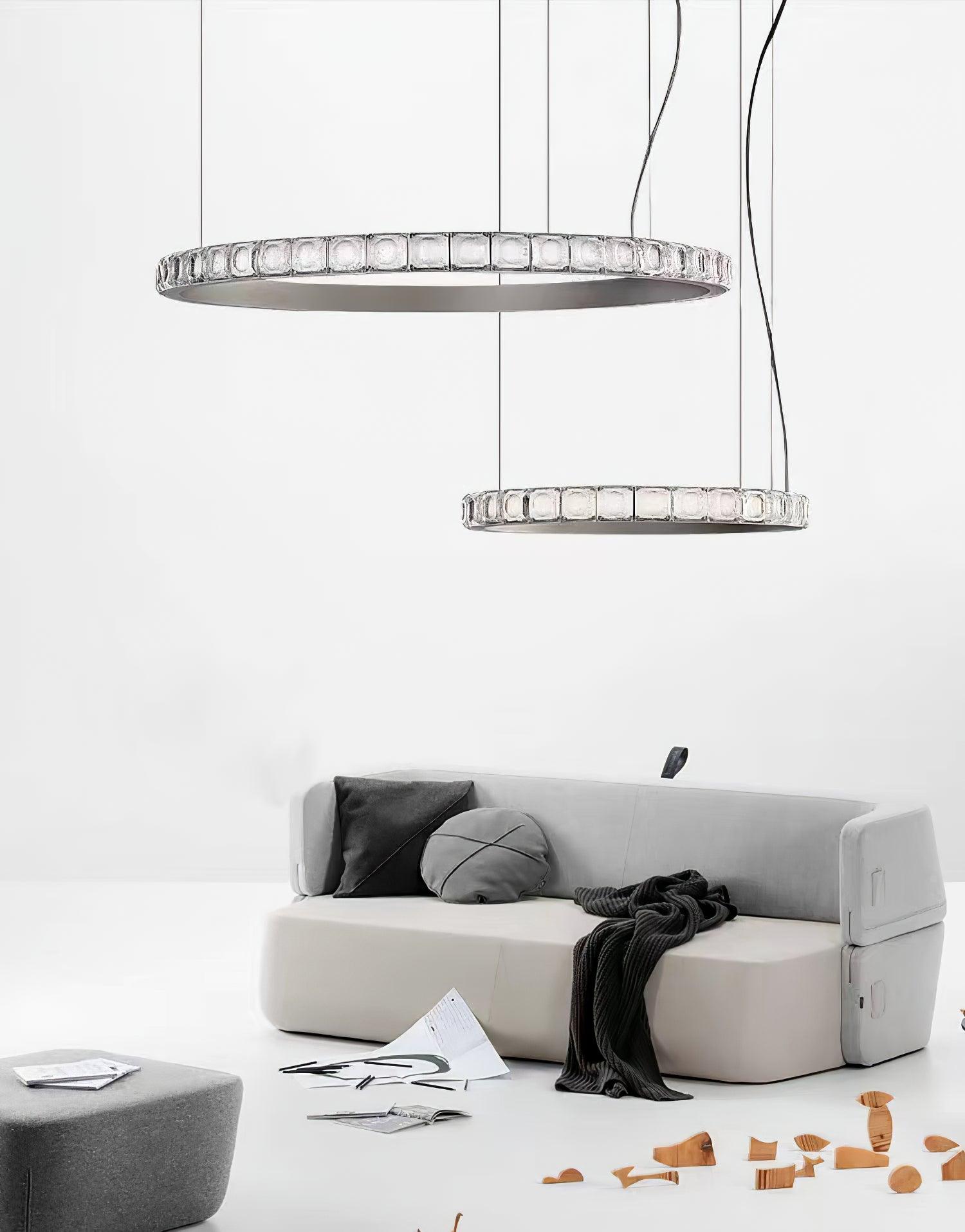 Avzorion Modern Minimalist Ring Glass Chandelier-Neutral Decor