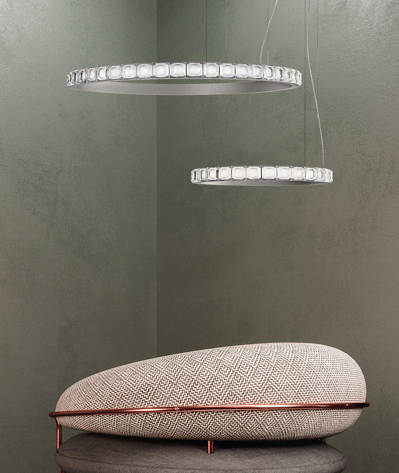 Avzorion Modern Minimalist Ring Glass Chandelier-Neutral Decor