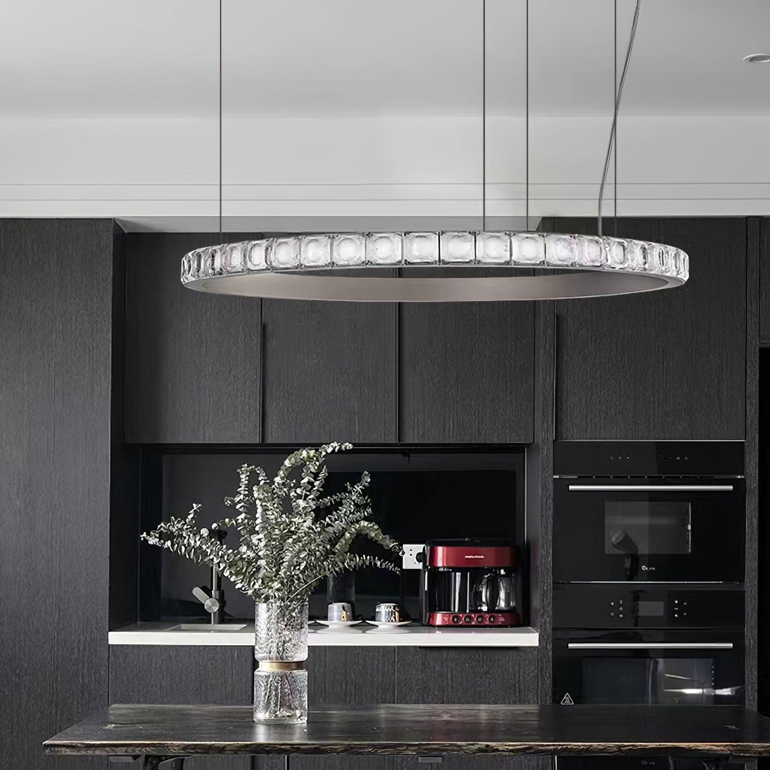 Avzorion Modern Minimalist Ring Glass Chandelier-Neutral Decor