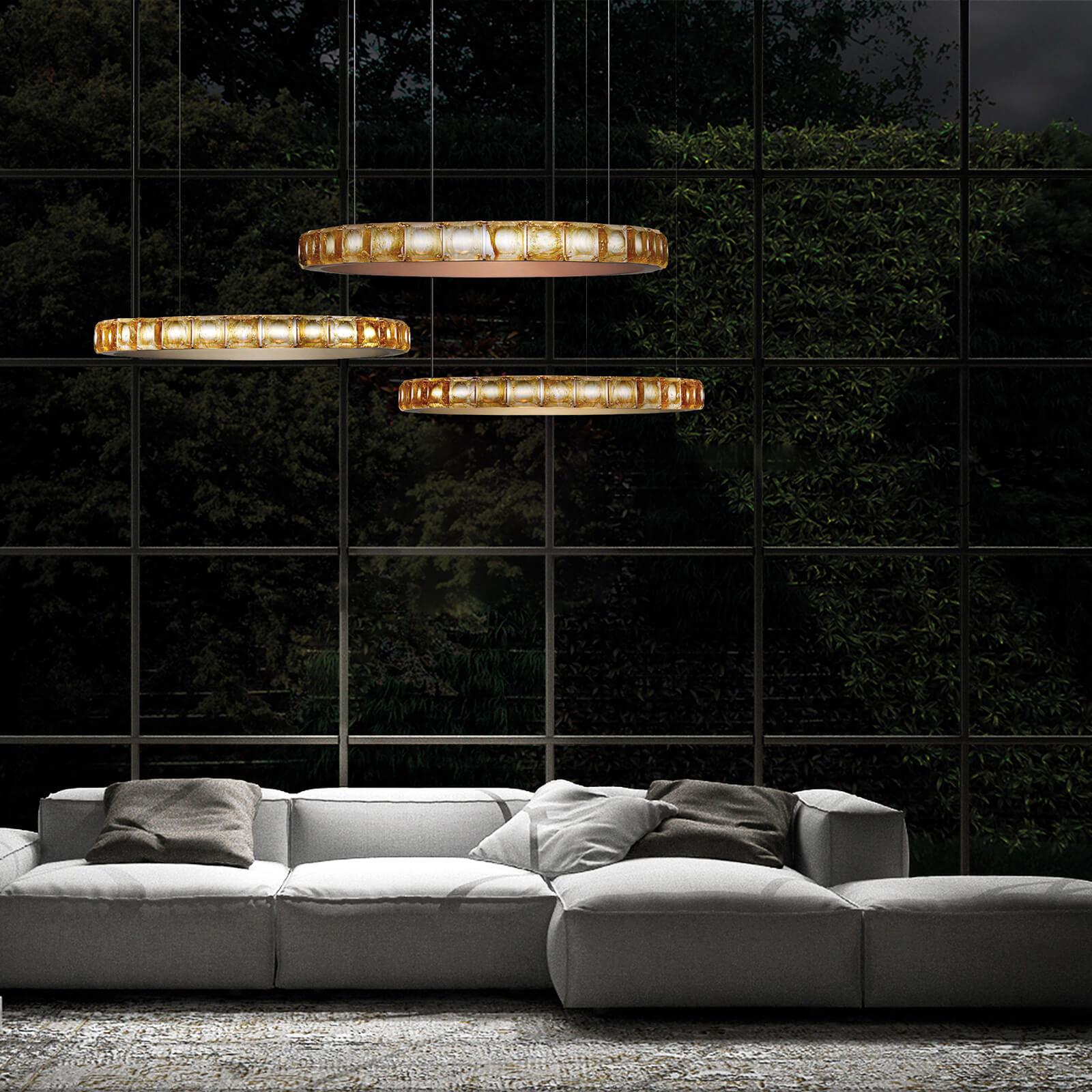 Avzorion Modern Minimalist Ring Glass Chandelier-Neutral Decor