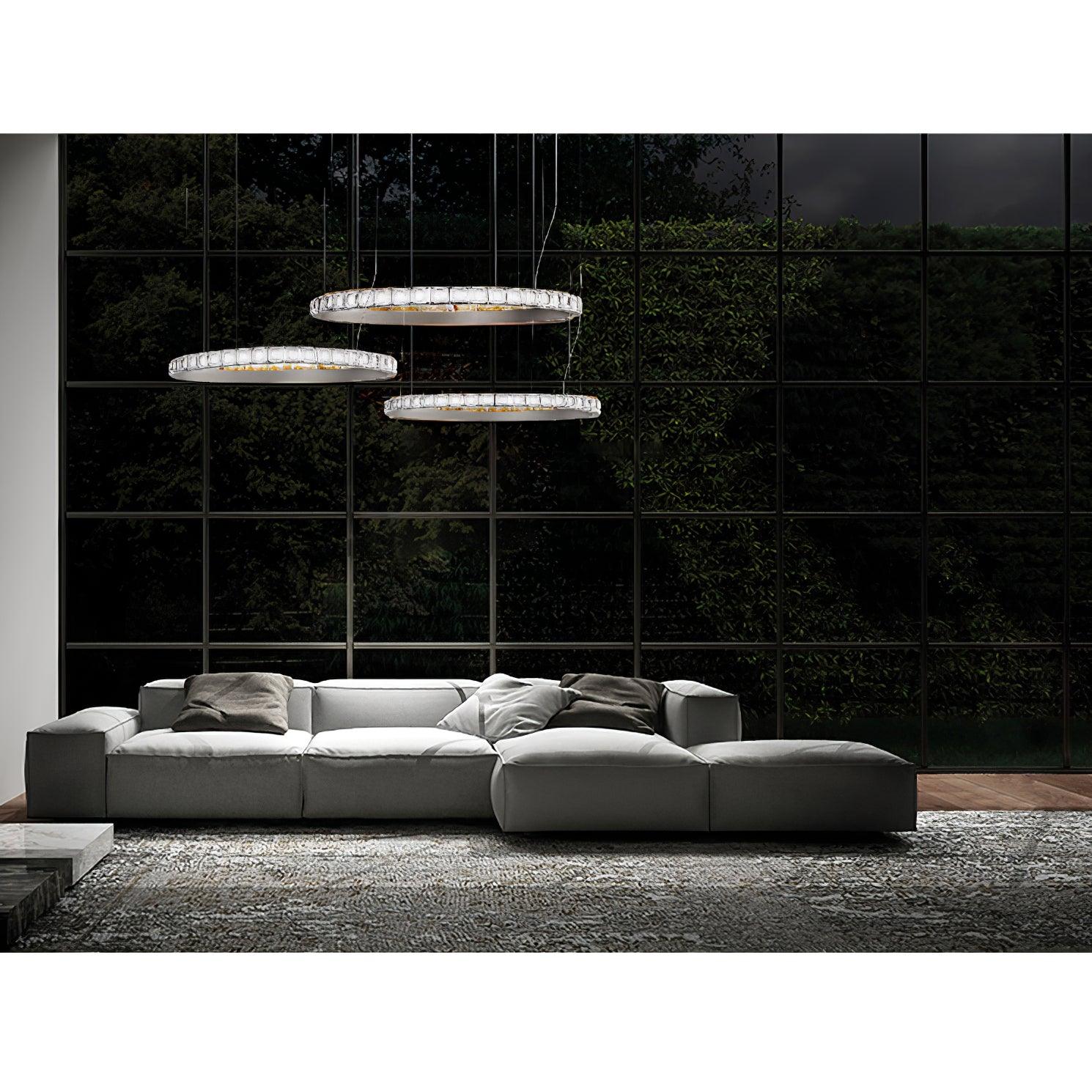 Avzorion Modern Minimalist Ring Glass Chandelier-Neutral Decor