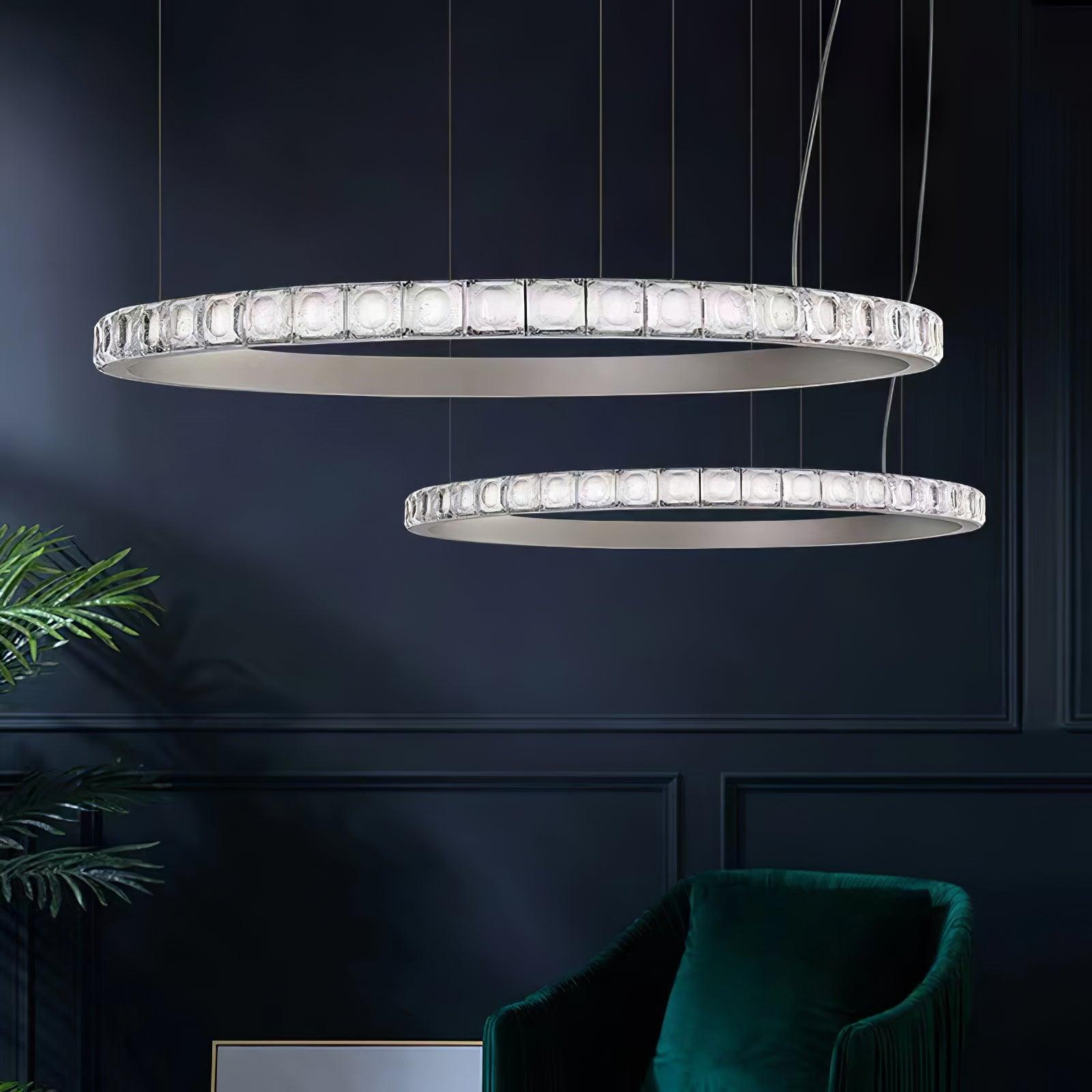 Avzorion Modern Minimalist Ring Glass Chandelier-Neutral Decor