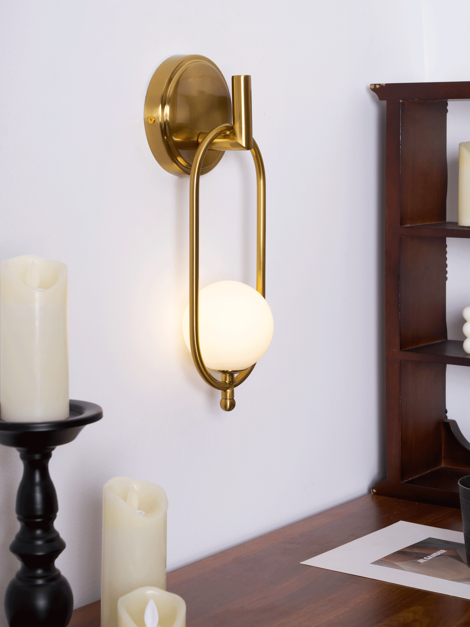 Cumirisra Modern Minimalist Brass Glass Wall Light-Neutral Decor