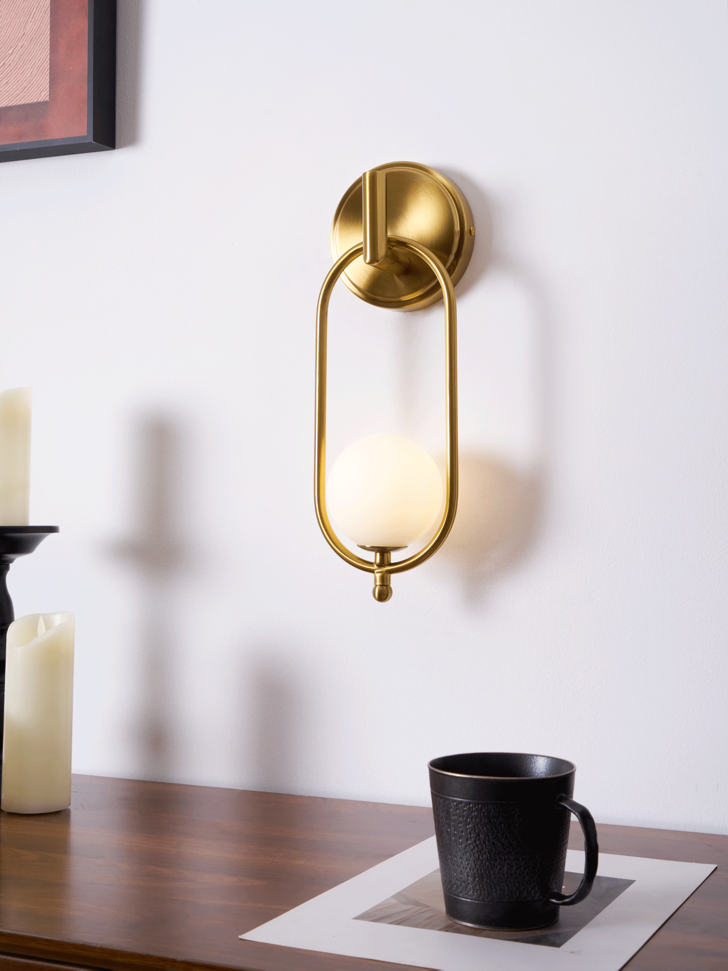 Cumirisra Modern Minimalist Brass Glass Wall Light-Neutral Decor