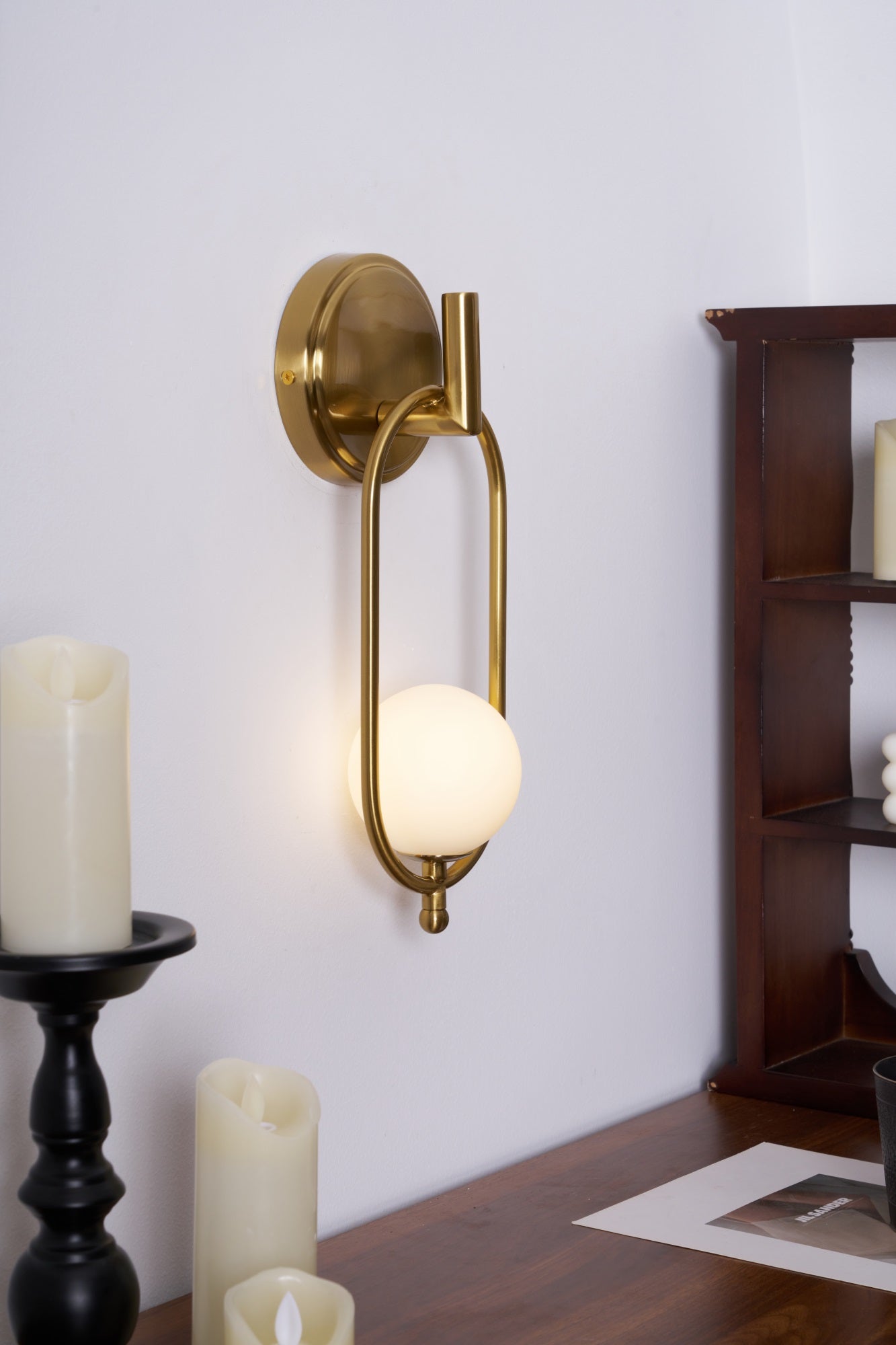 Cumirisra Modern Minimalist Brass Glass Wall Light-Neutral Decor