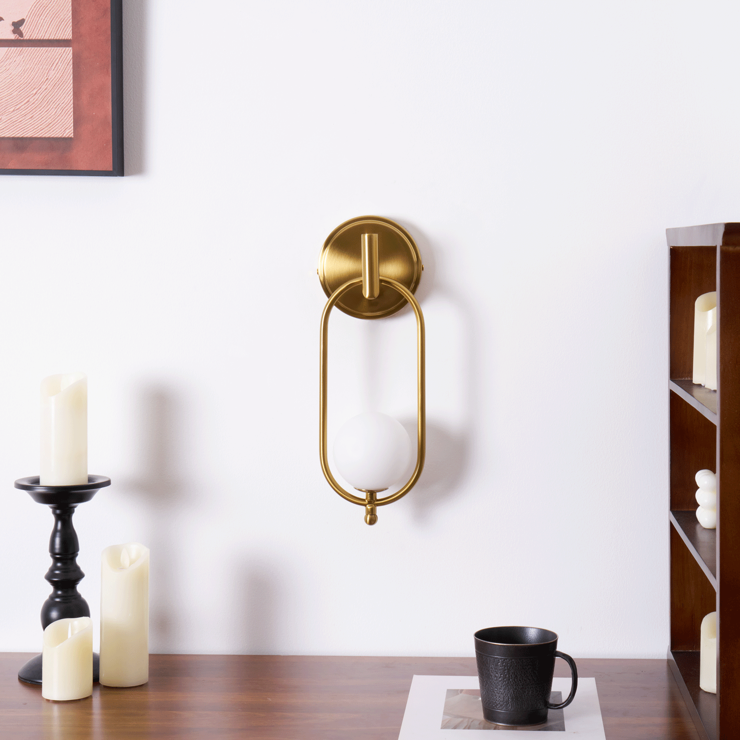 Cumirisra Modern Minimalist Brass Glass Wall Light-Neutral Decor