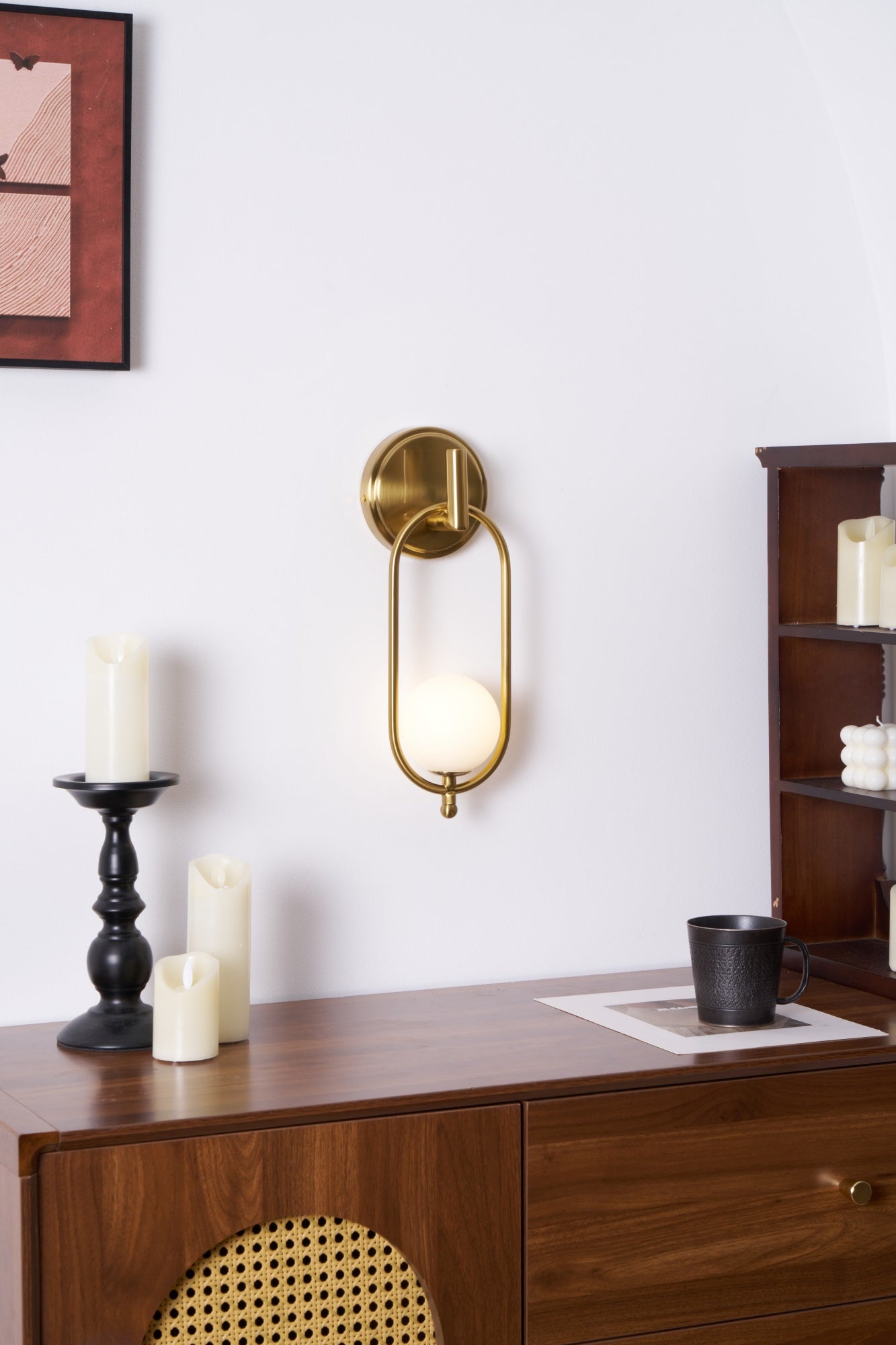 Cumirisra Modern Minimalist Brass Glass Wall Light-Neutral Decor