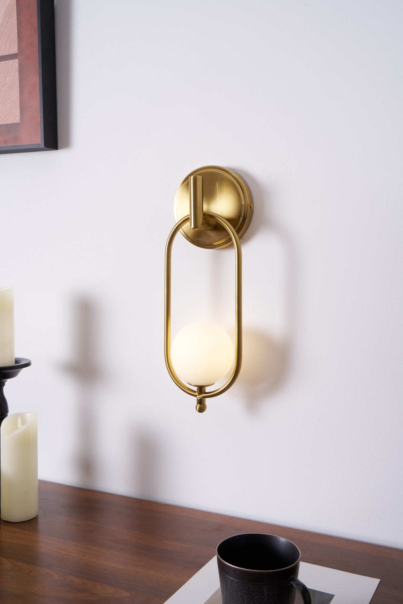 Cumirisra Modern Minimalist Brass Glass Wall Light-Neutral Decor
