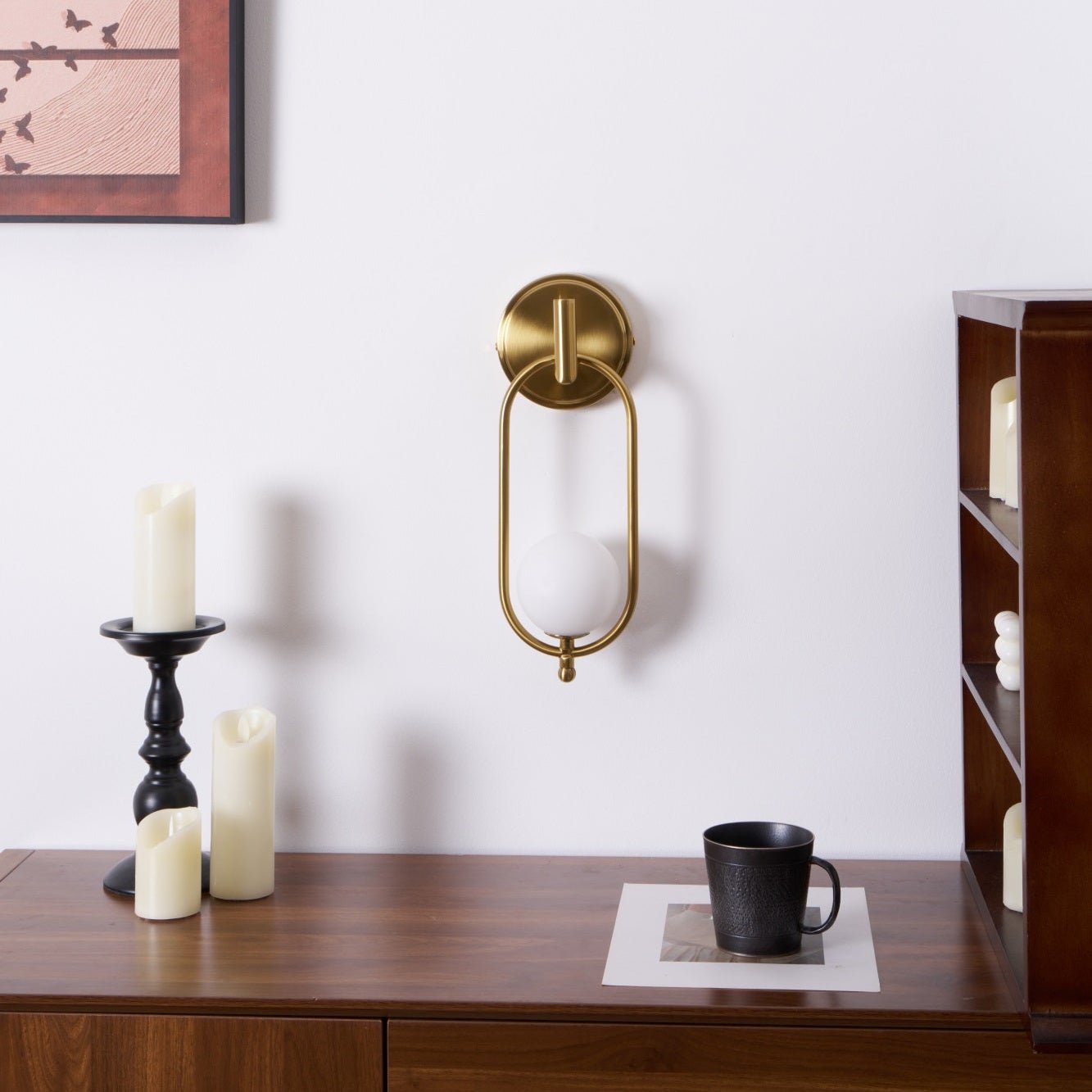 Cumirisra Modern Minimalist Brass Glass Wall Light-Neutral Decor