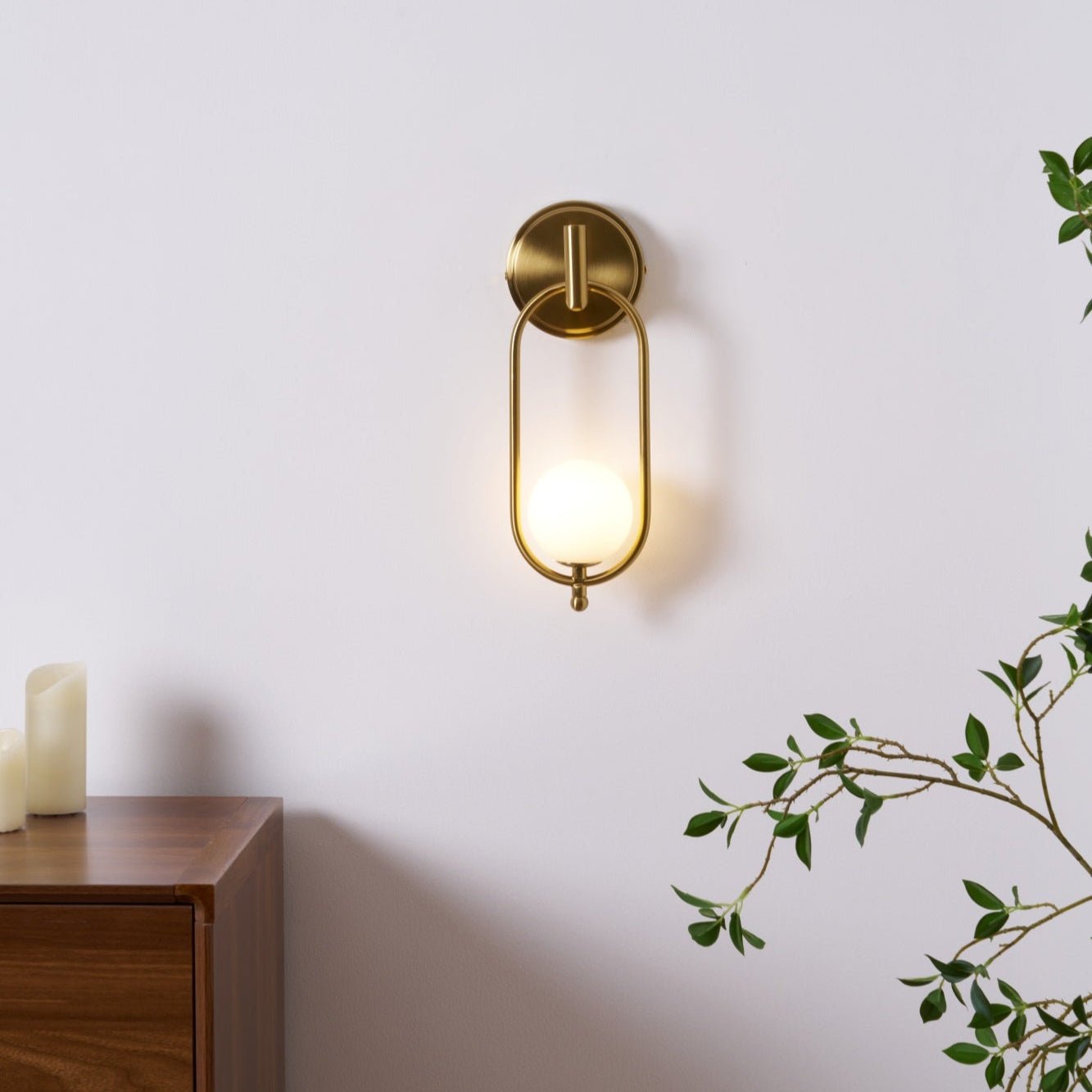 Cumirisra Modern Minimalist Brass Glass Wall Light-Neutral Decor
