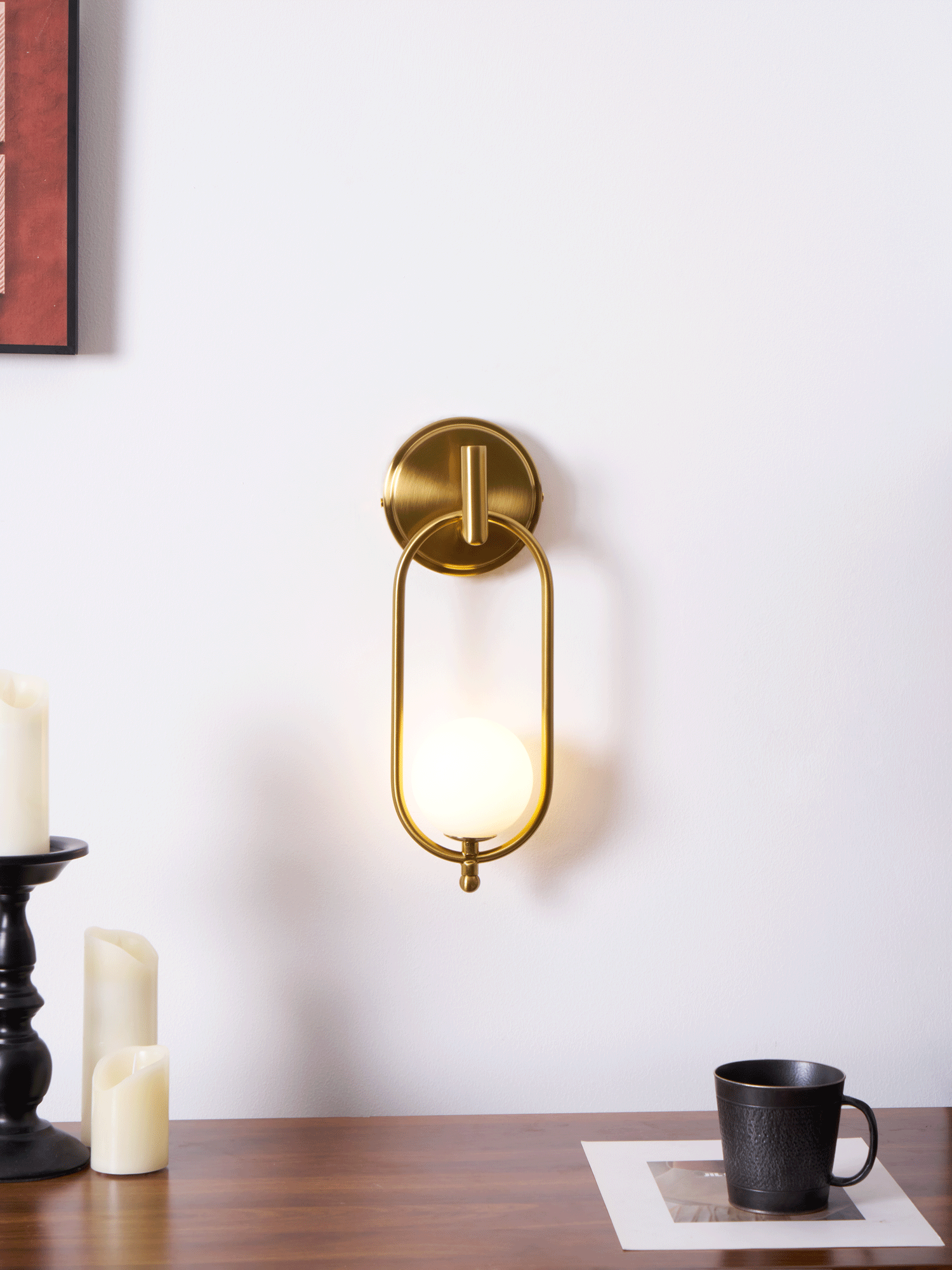 Cumirisra Modern Minimalist Brass Glass Wall Light-Neutral Decor