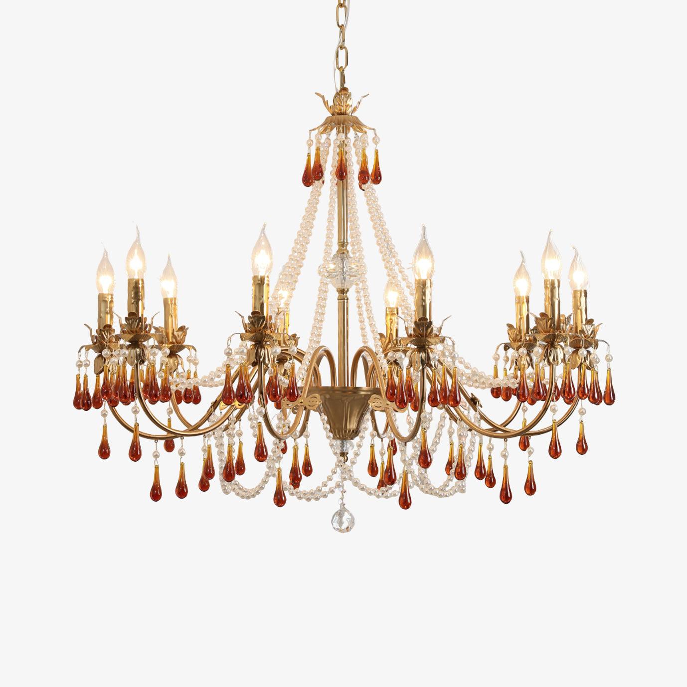 Ormirara Postmodern Luxury Amber Crystal Chandelier-Neutral Decor