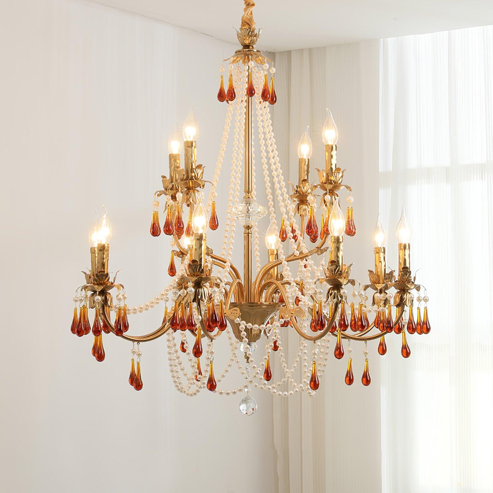 Ormirara Postmodern Luxury Amber Crystal Chandelier-Neutral Decor