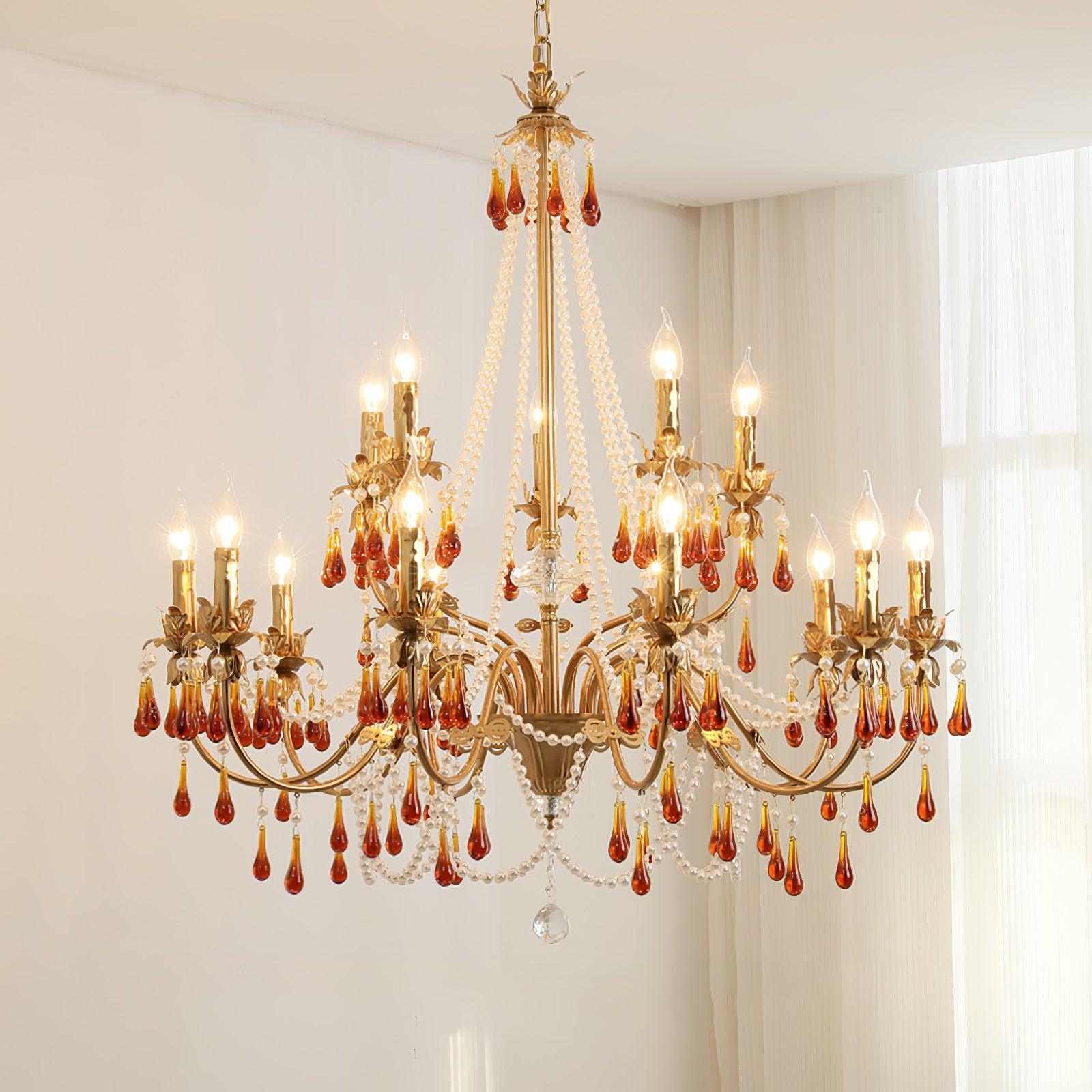 Ormirara Postmodern Luxury Amber Crystal Chandelier-Neutral Decor