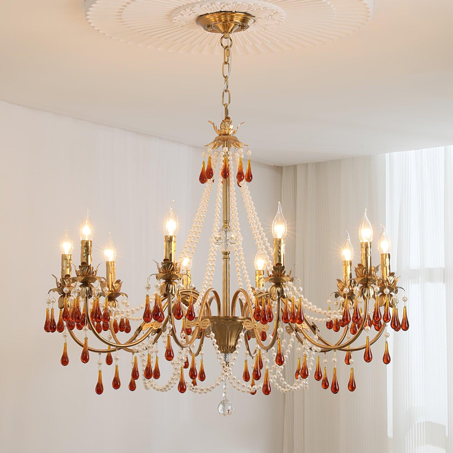 Ormirara Postmodern Luxury Amber Crystal Chandelier-Neutral Decor