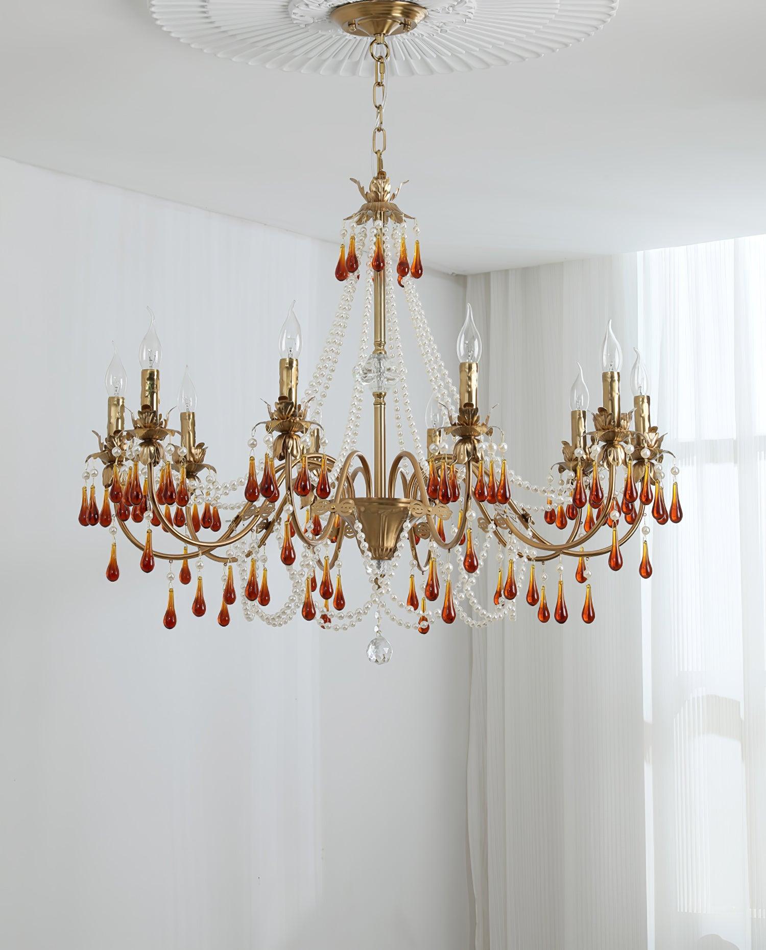 Ormirara Postmodern Luxury Amber Crystal Chandelier-Neutral Decor