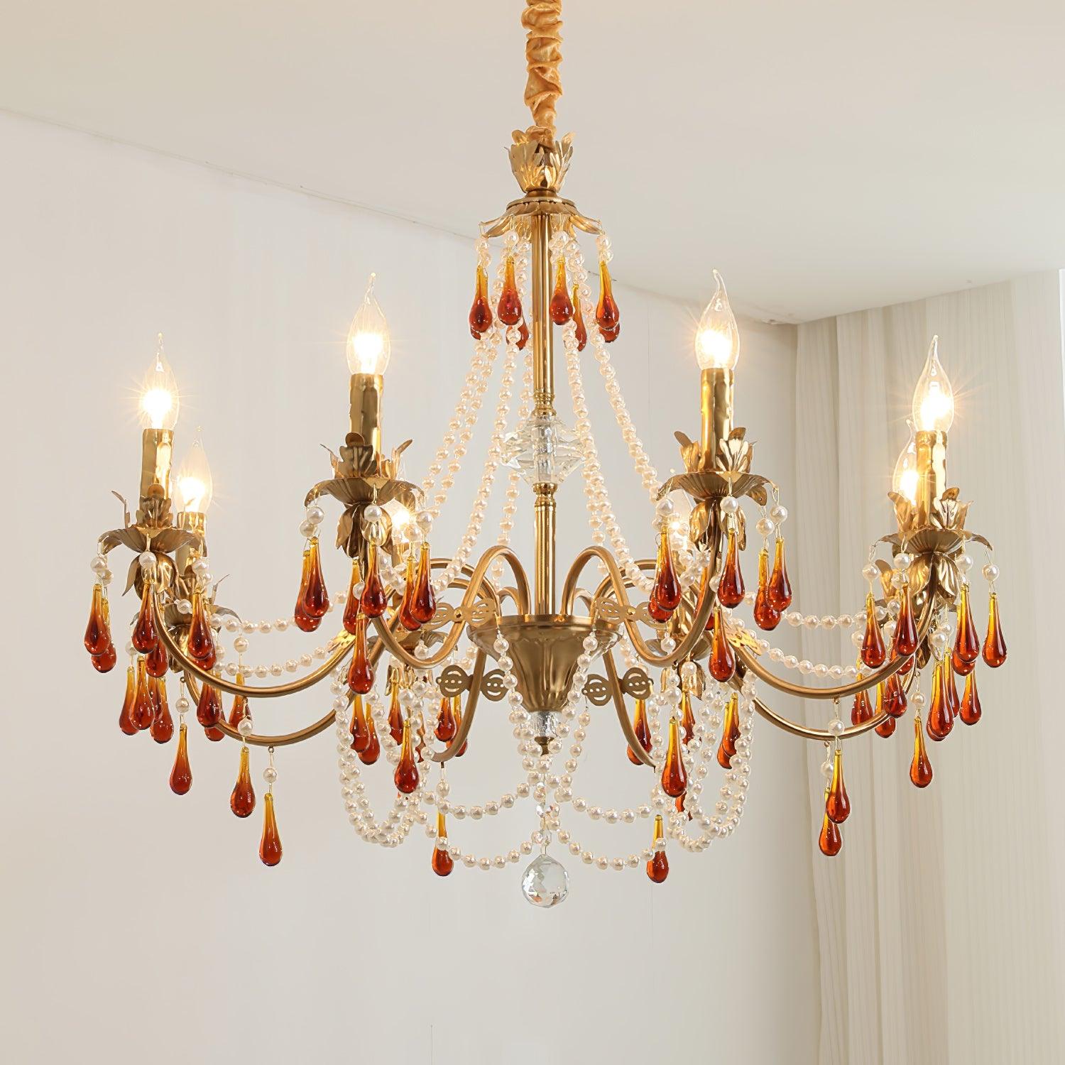 Ormirara Postmodern Luxury Amber Crystal Chandelier-Neutral Decor