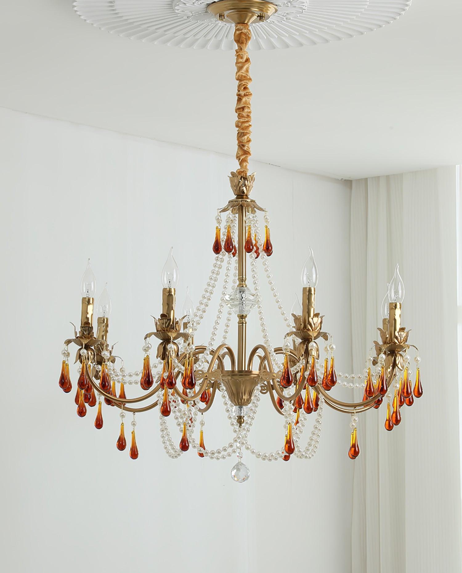 Ormirara Postmodern Luxury Amber Crystal Chandelier-Neutral Decor