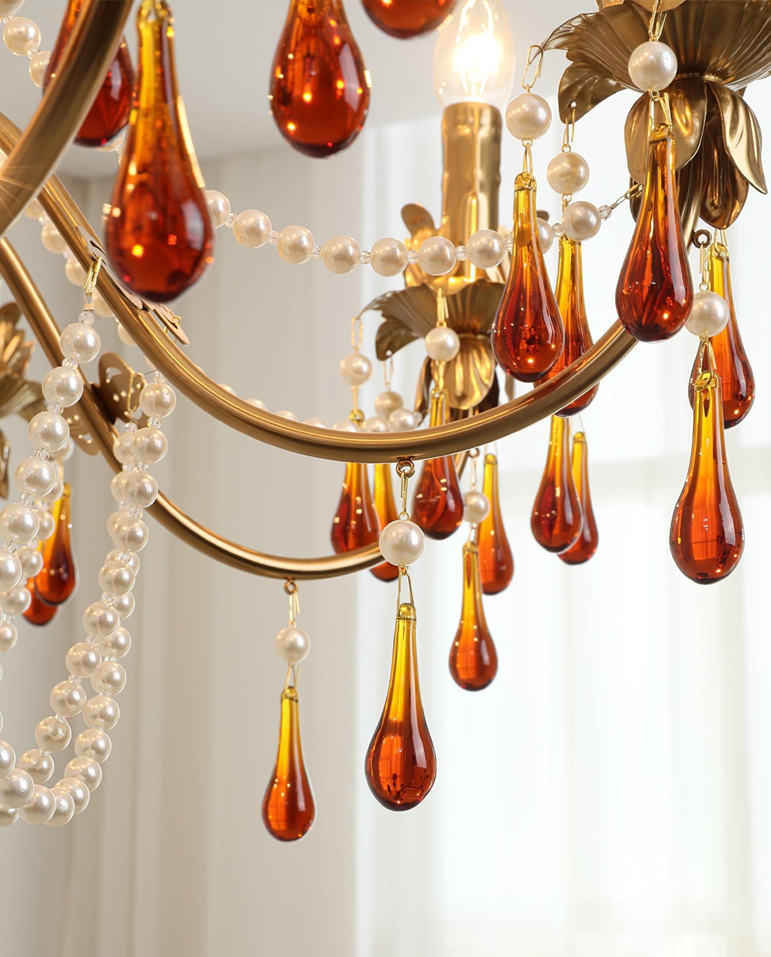 Ormirara Postmodern Luxury Amber Crystal Chandelier-Neutral Decor
