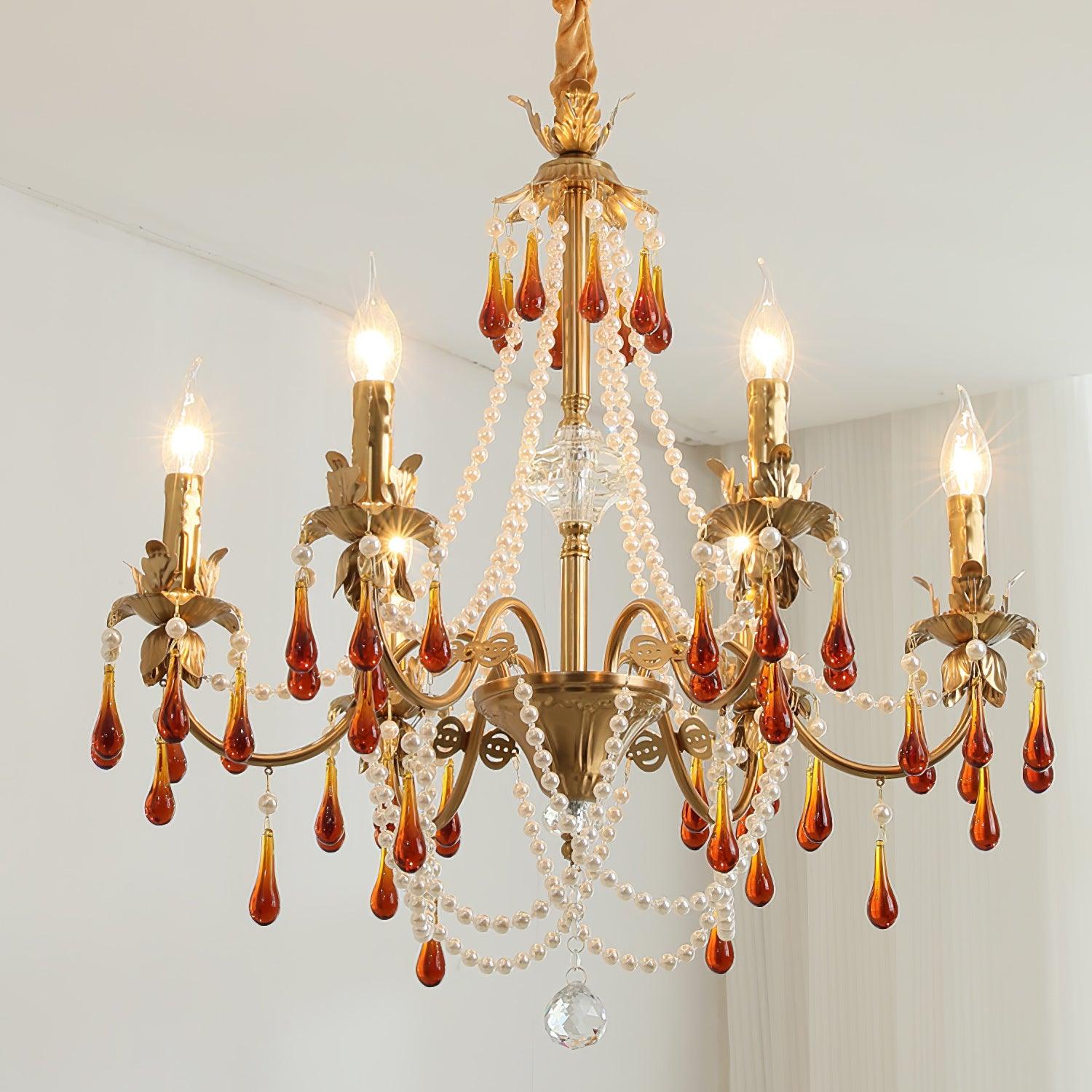 Ormirara Postmodern Luxury Amber Crystal Chandelier-Neutral Decor