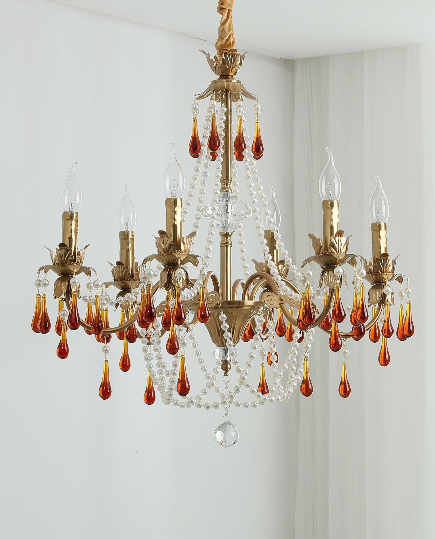 Ormirara Postmodern Luxury Amber Crystal Chandelier-Neutral Decor