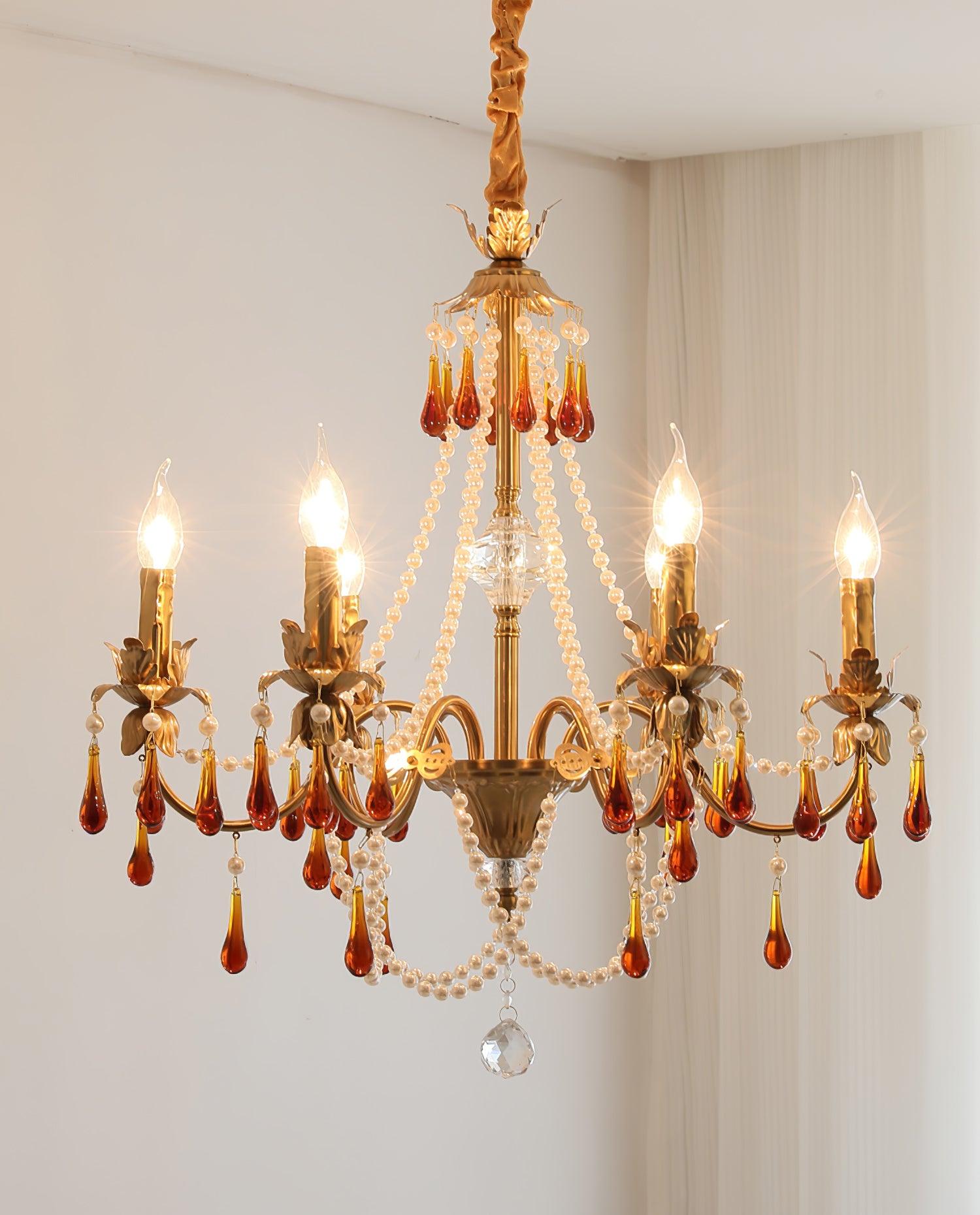 Ormirara Postmodern Luxury Amber Crystal Chandelier-Neutral Decor