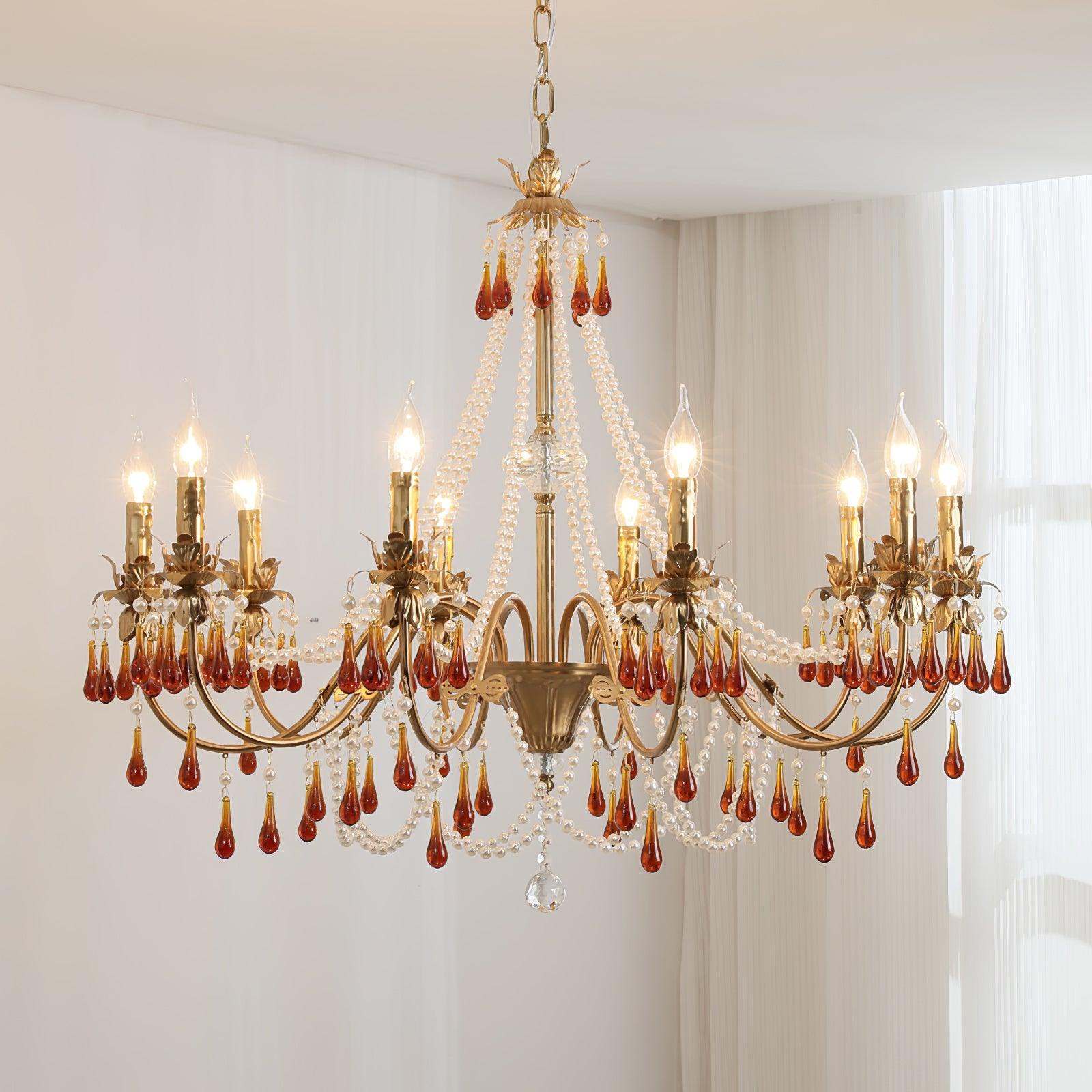 Ormirara Postmodern Luxury Amber Crystal Chandelier-Neutral Decor