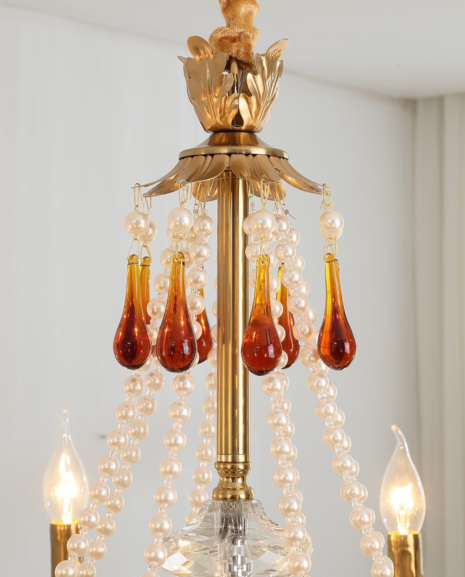 Ormirara Postmodern Luxury Amber Crystal Chandelier-Neutral Decor