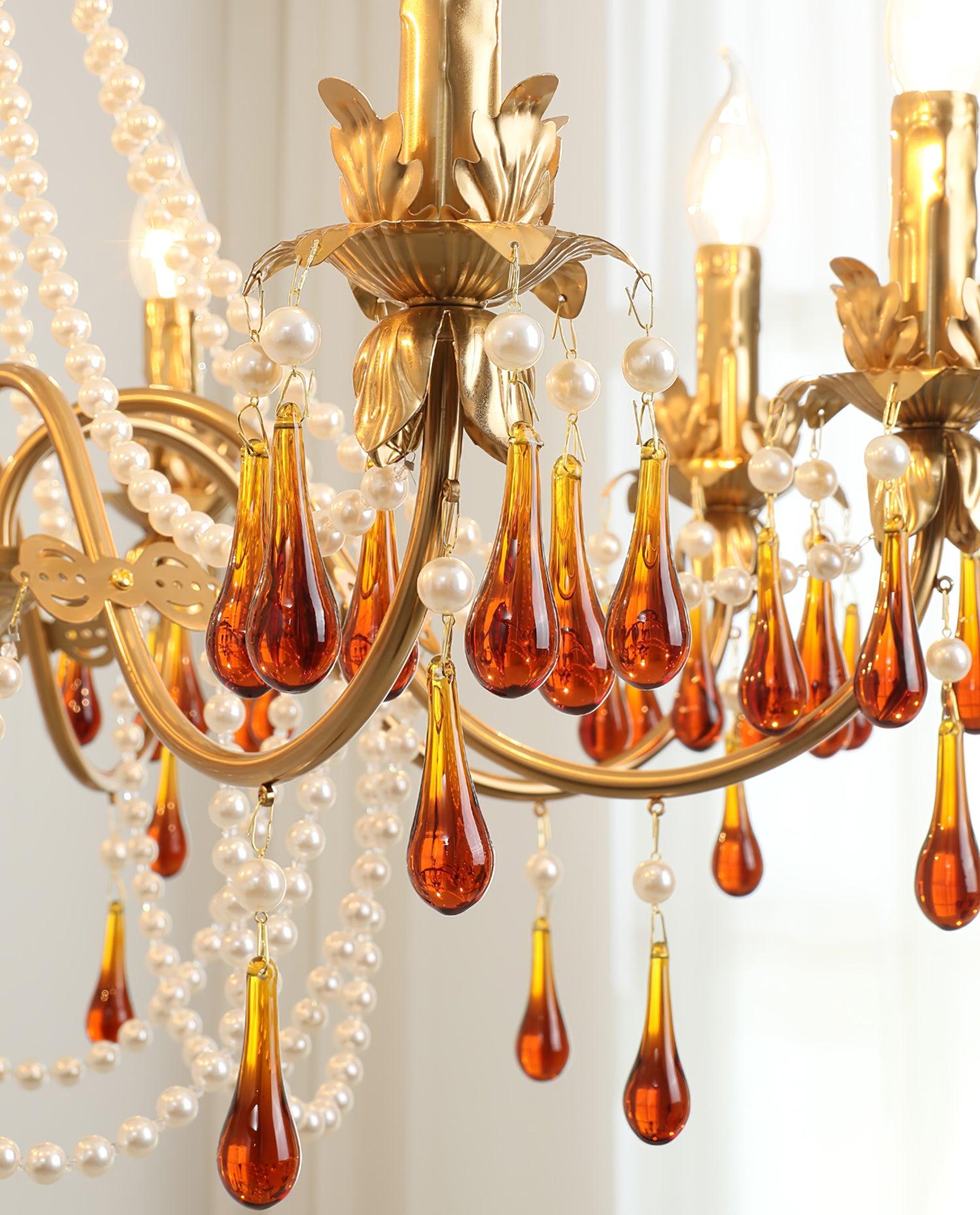 Ormirara Postmodern Luxury Amber Crystal Chandelier-Neutral Decor