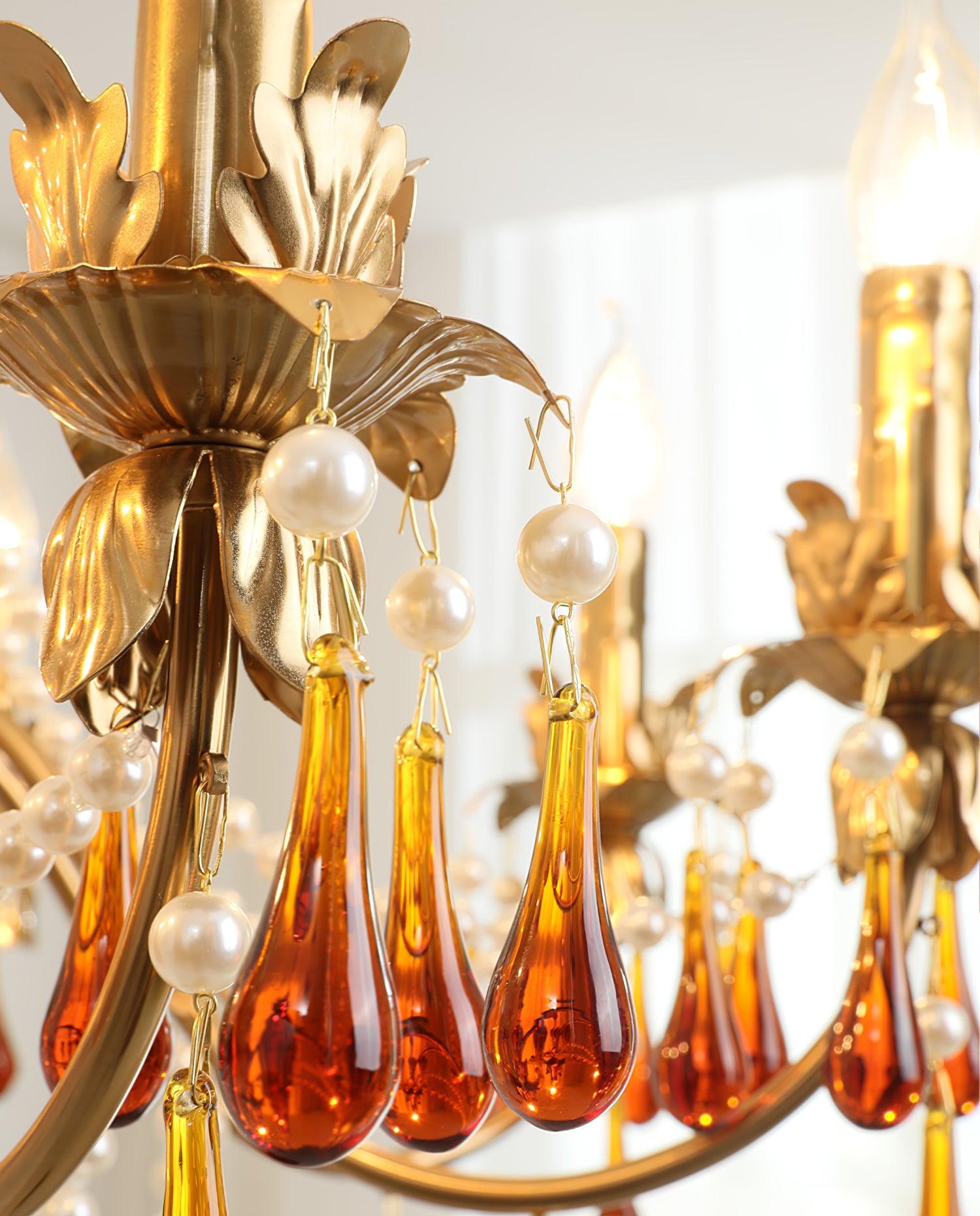Ormirara Postmodern Luxury Amber Crystal Chandelier-Neutral Decor