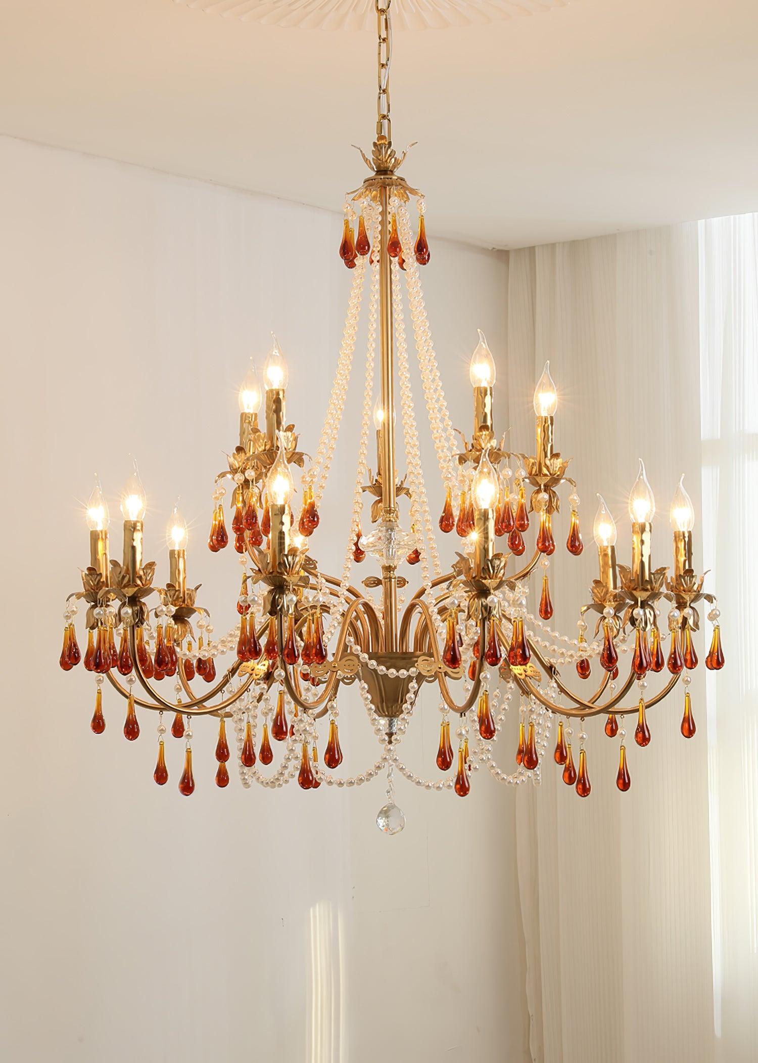 Ormirara Postmodern Luxury Amber Crystal Chandelier-Neutral Decor